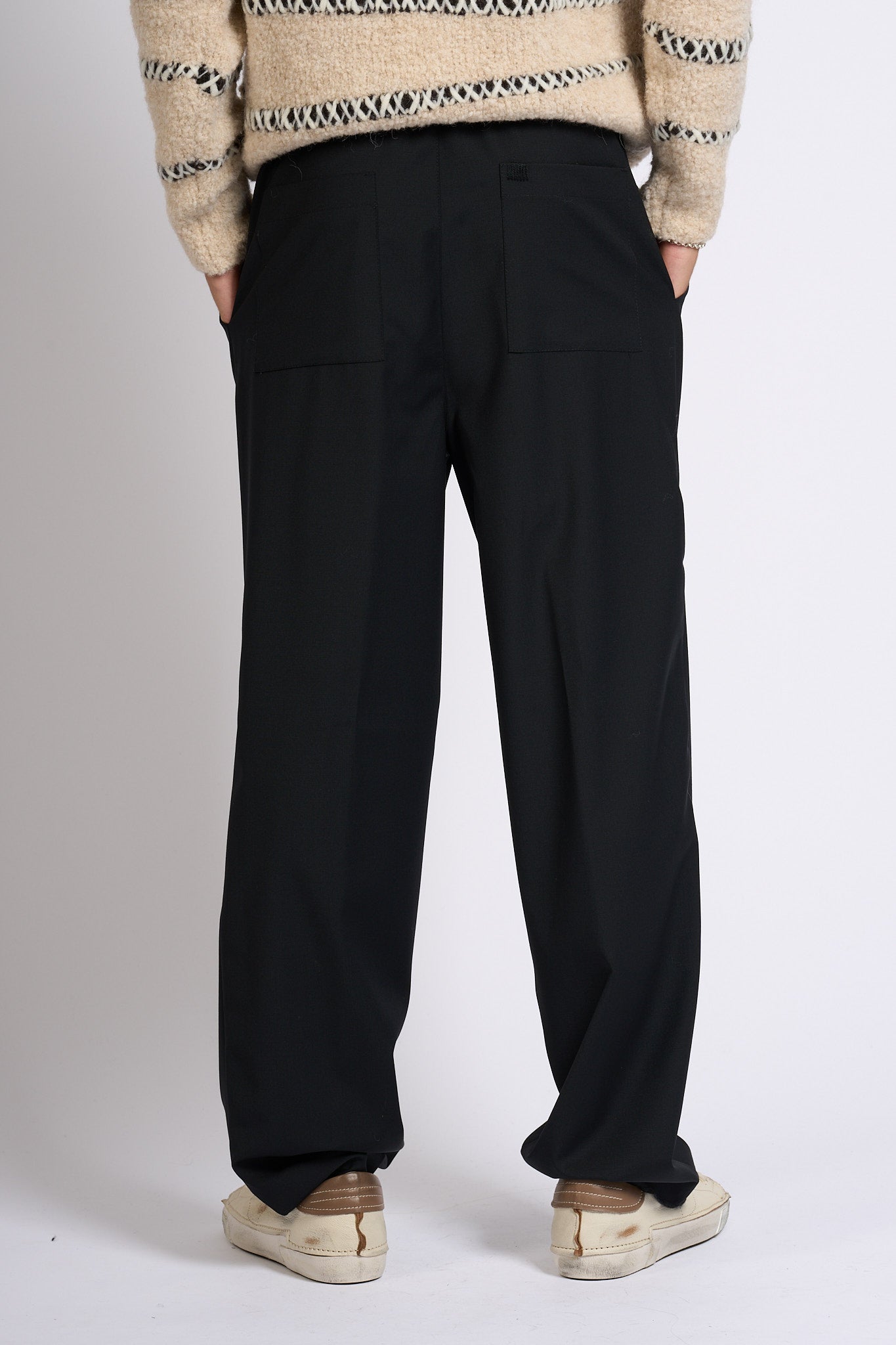 Laneus Pantalone Nero Uomo-6