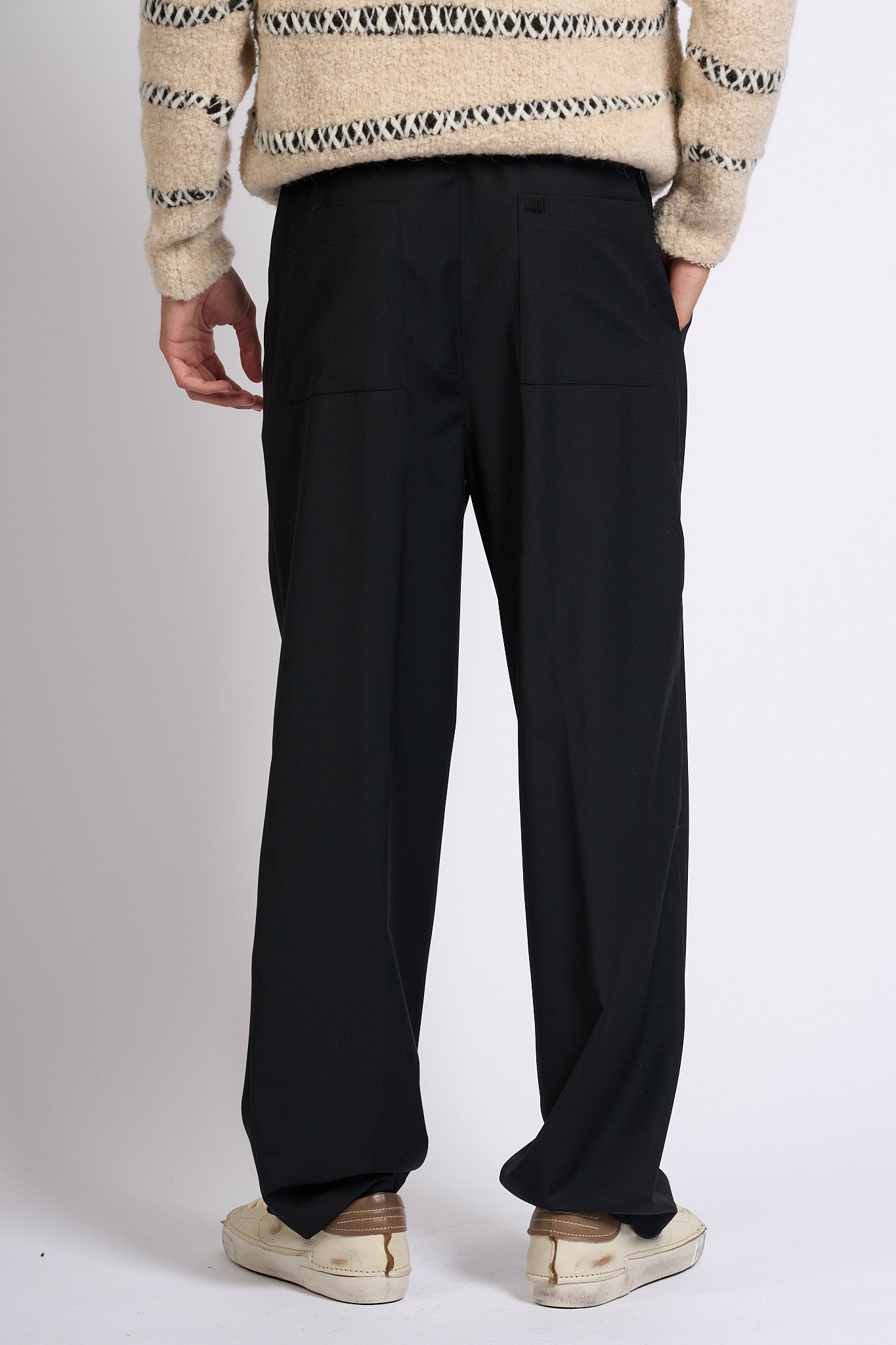 Laneus Pantalone Nero Uomo-7
