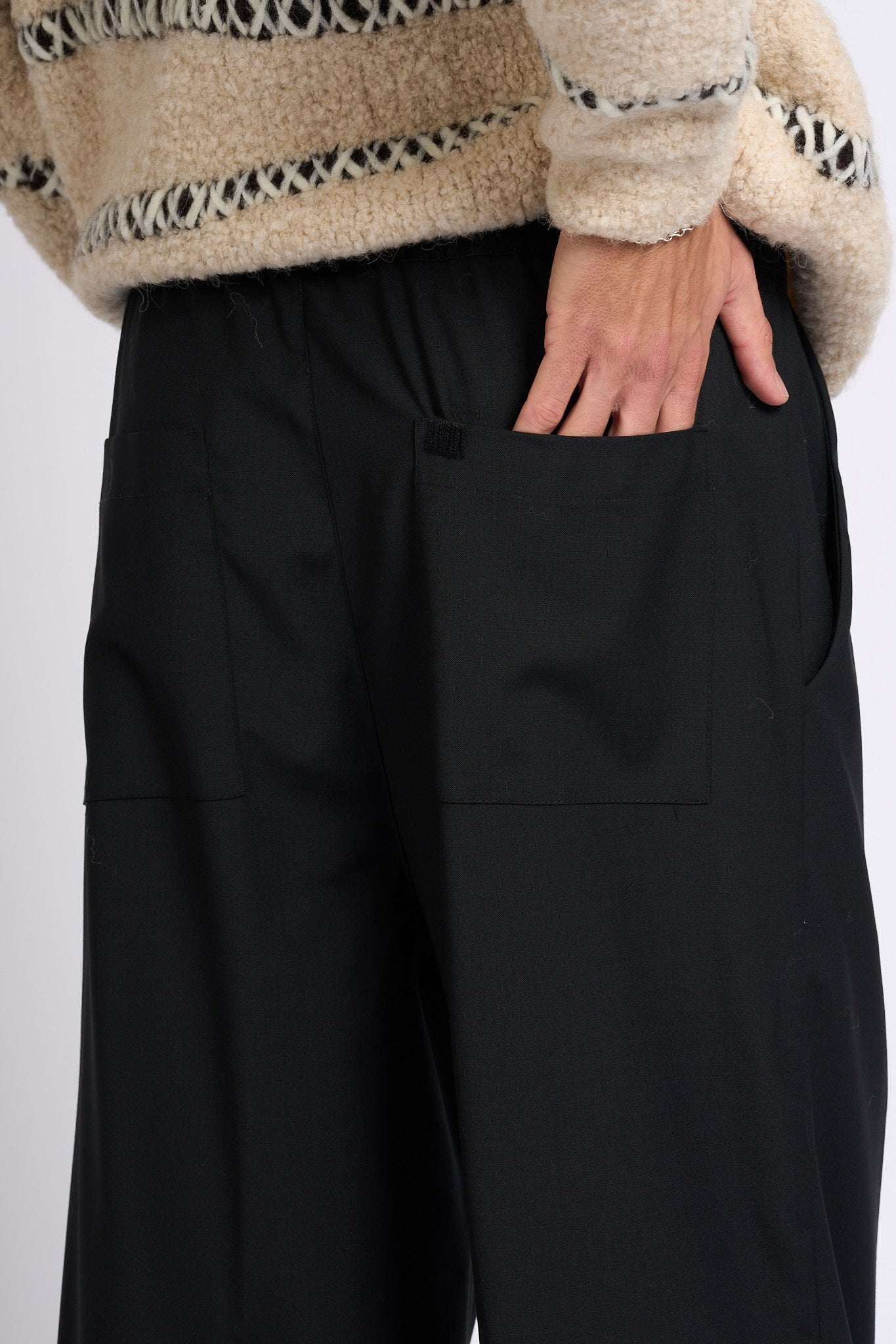 Laneus Pantalone Nero Uomo-3