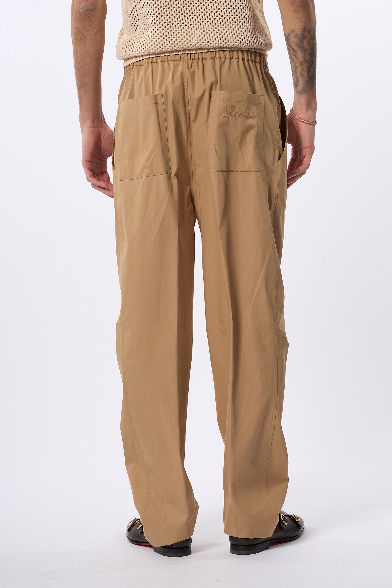 Laneus Pantalone Gamba Larga Cammello Uomo-7