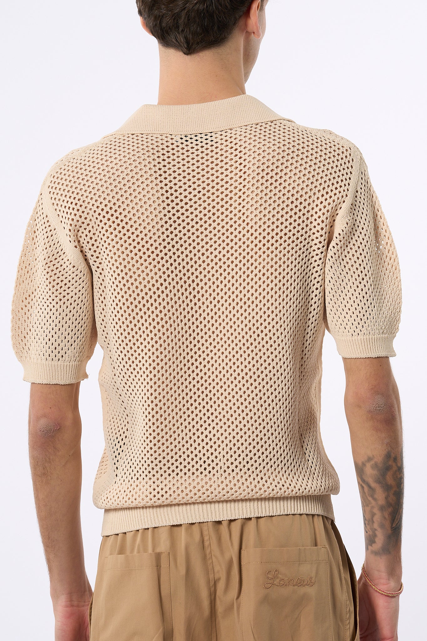 Laneus Polo Punto Rete Beige chiaro Uomo-7