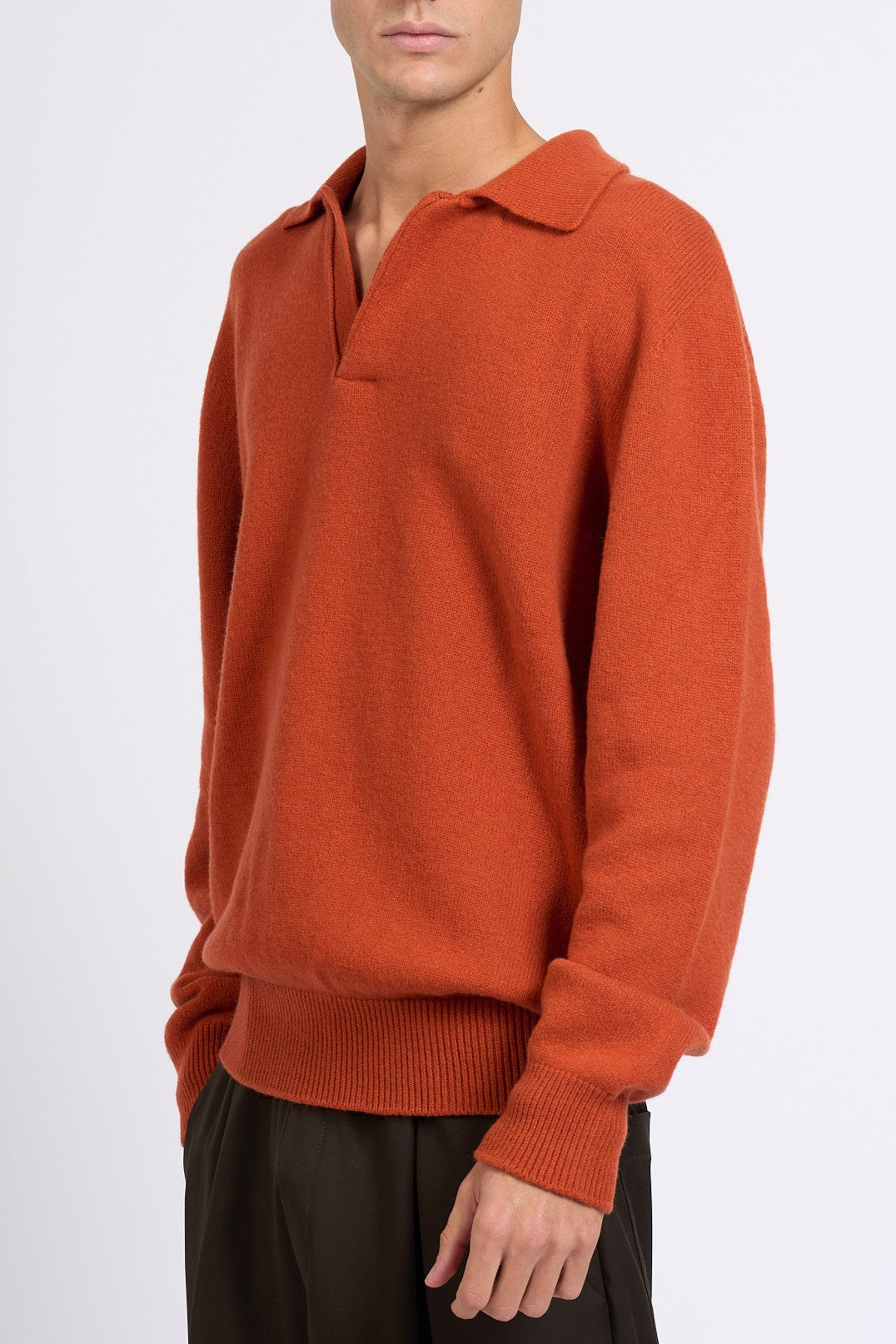 Laneus Polo misto Cashmere Mattone Uomo-4