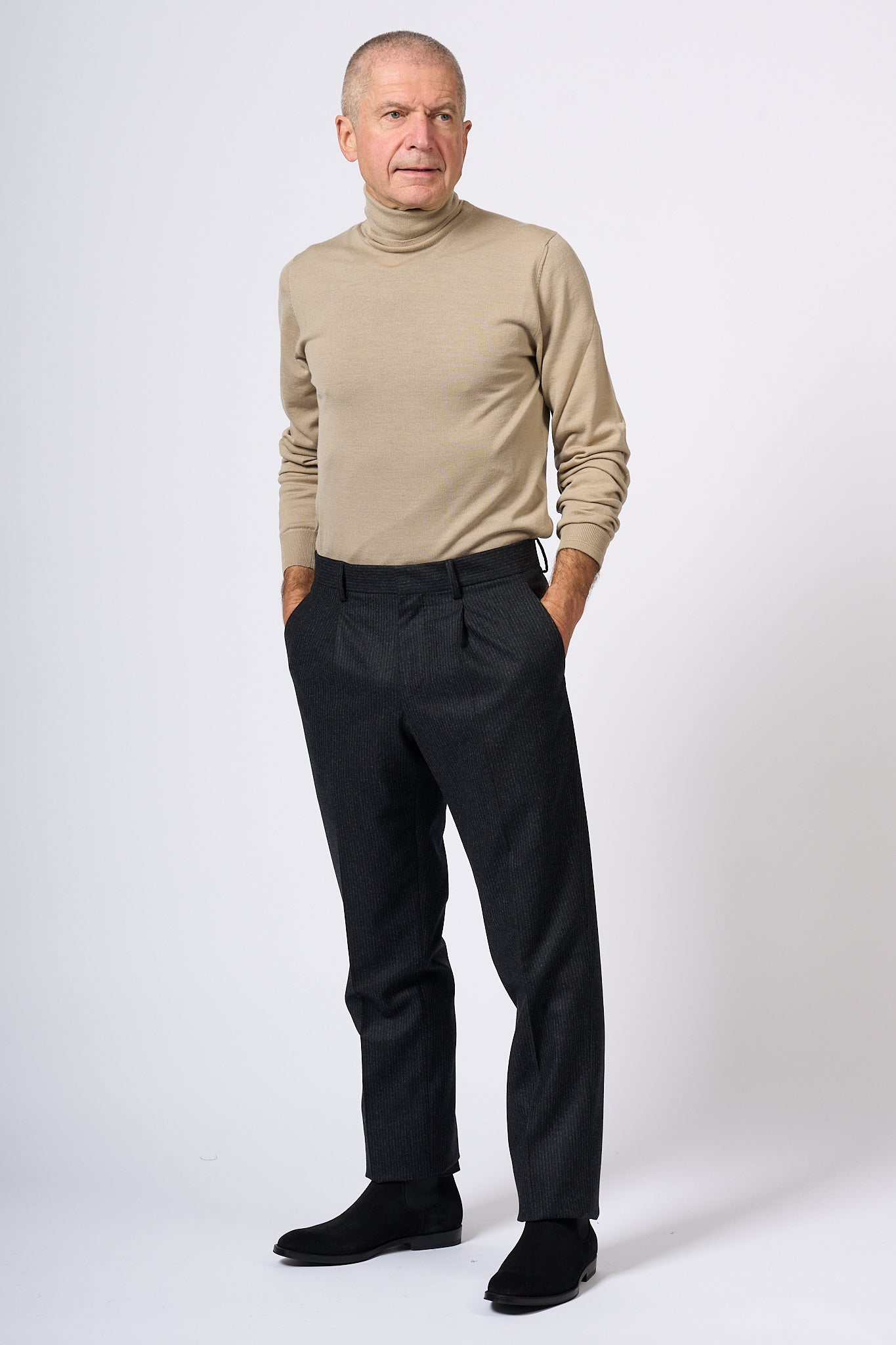 Lardini Pantalone Gessatino Antracite Uomo-6