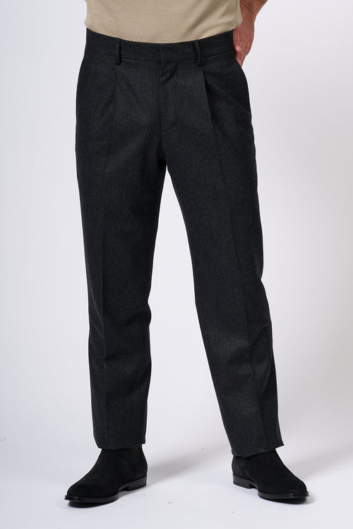 Lardini Pantalone Gessatino Antracite Uomo