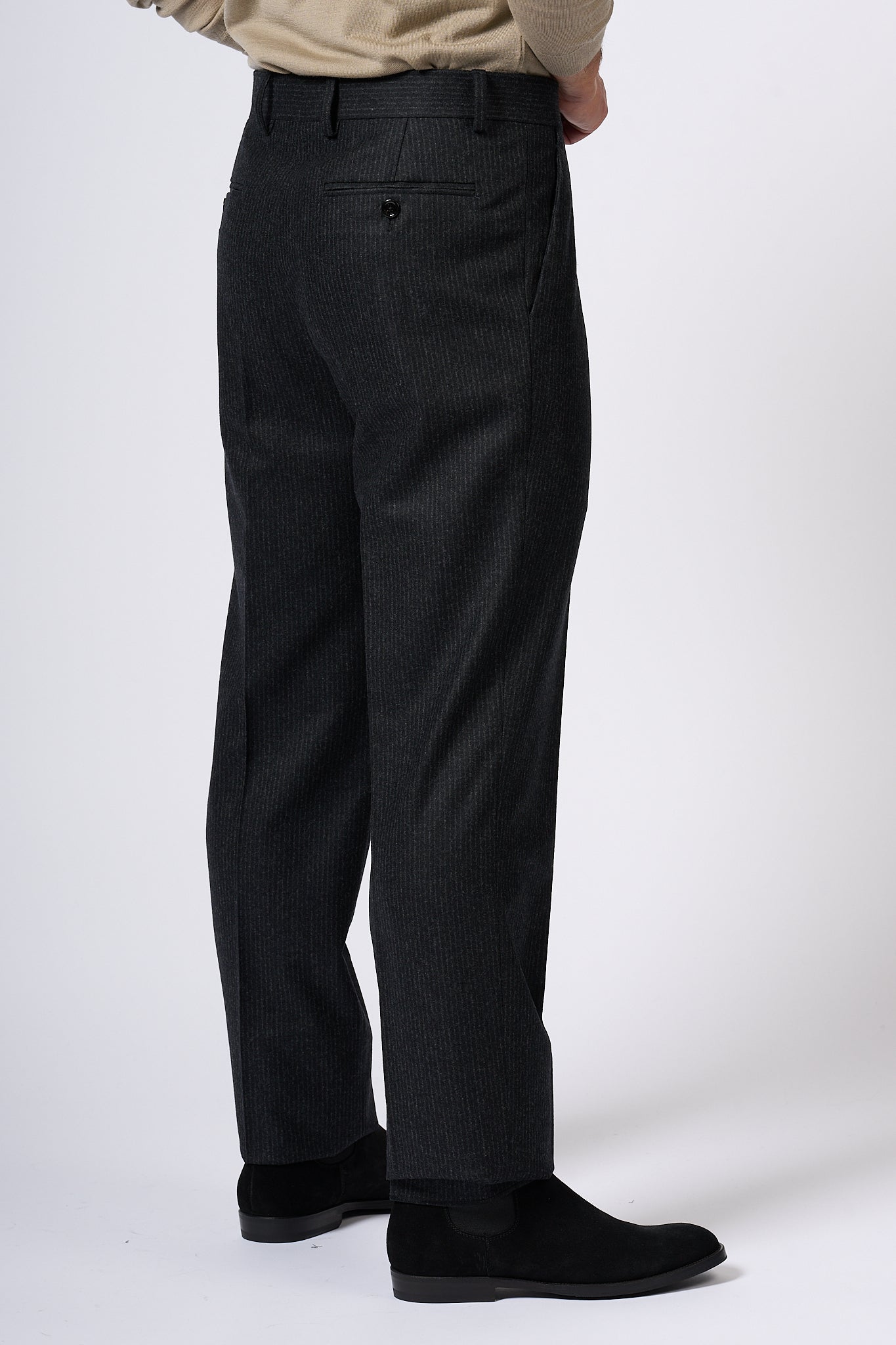 Lardini Pantalone Gessatino Antracite Uomo-5