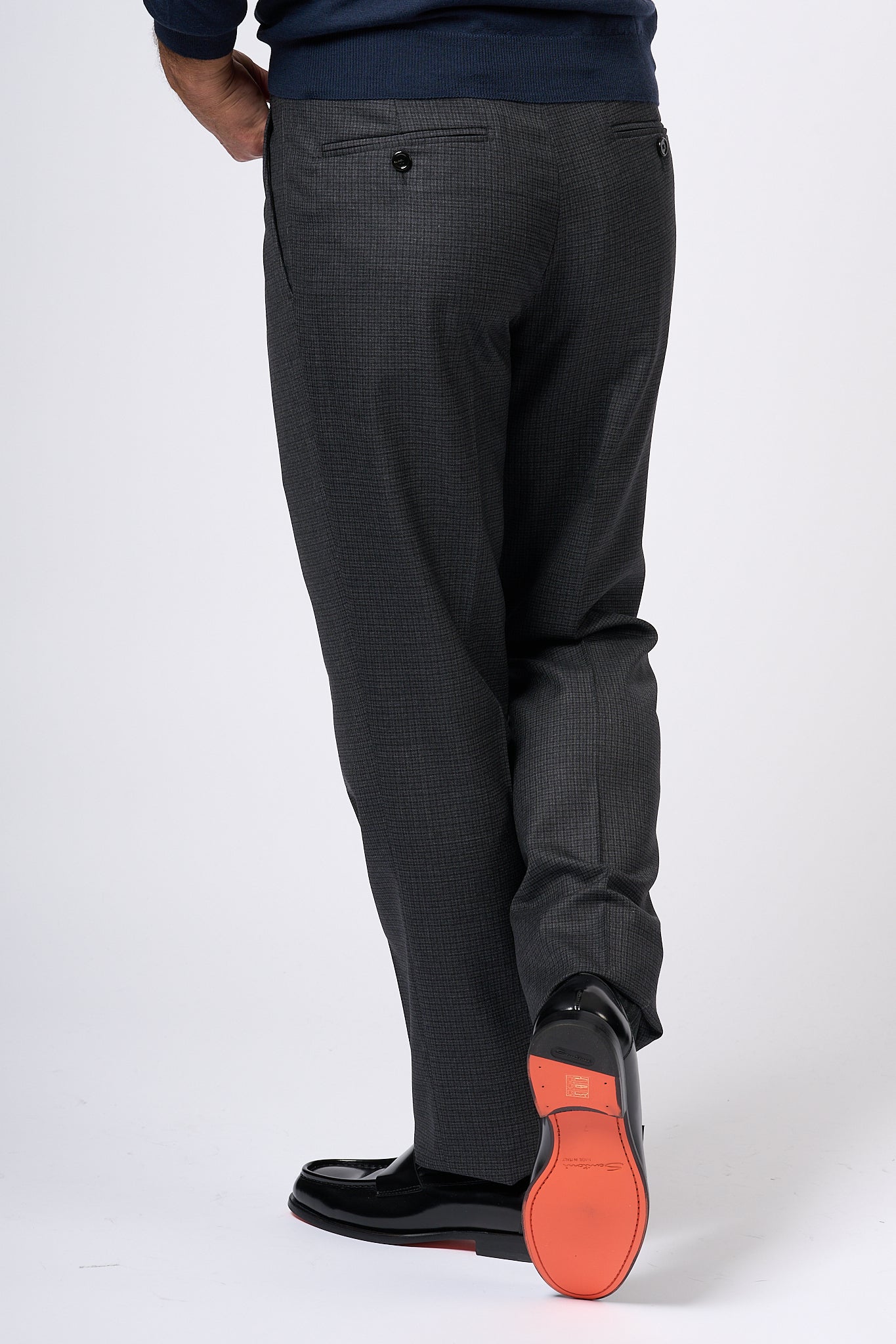 Lardini Pantalone Quadretto Antracite Uomo-5