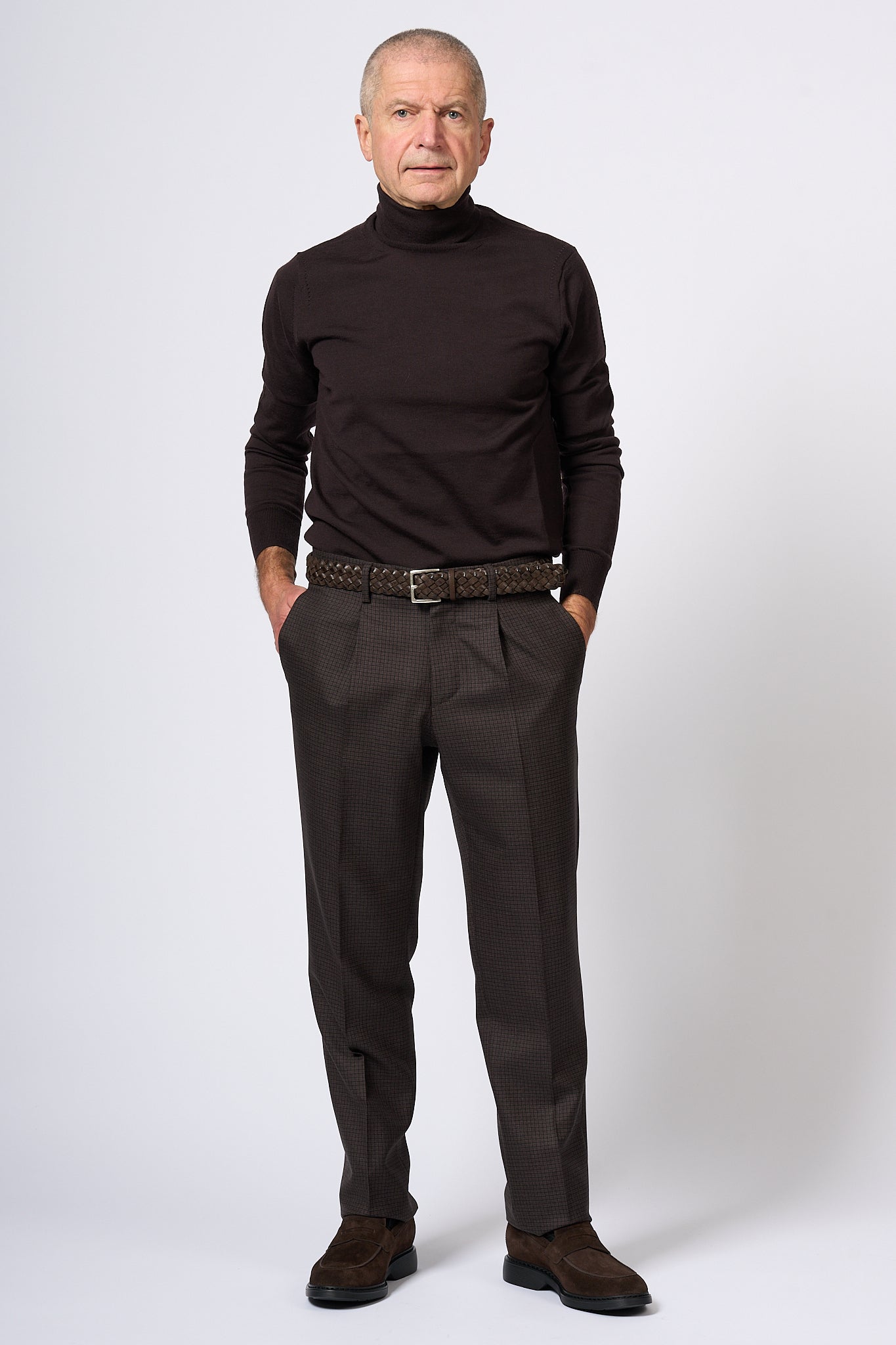 Lardini Pantalone Quadretto Marrone Uomo-8