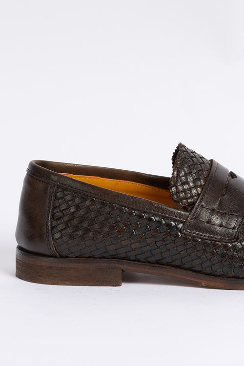 Lord douglas Mocassino Intrecciato Marrone Uomo-2