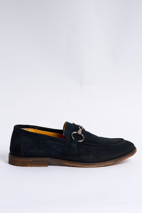 Lord douglas Mocassino Pelle Scamosciata Blu Uomo