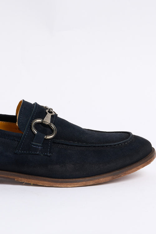 Lord douglas Mocassino Pelle Scamosciata Blu Uomo-2