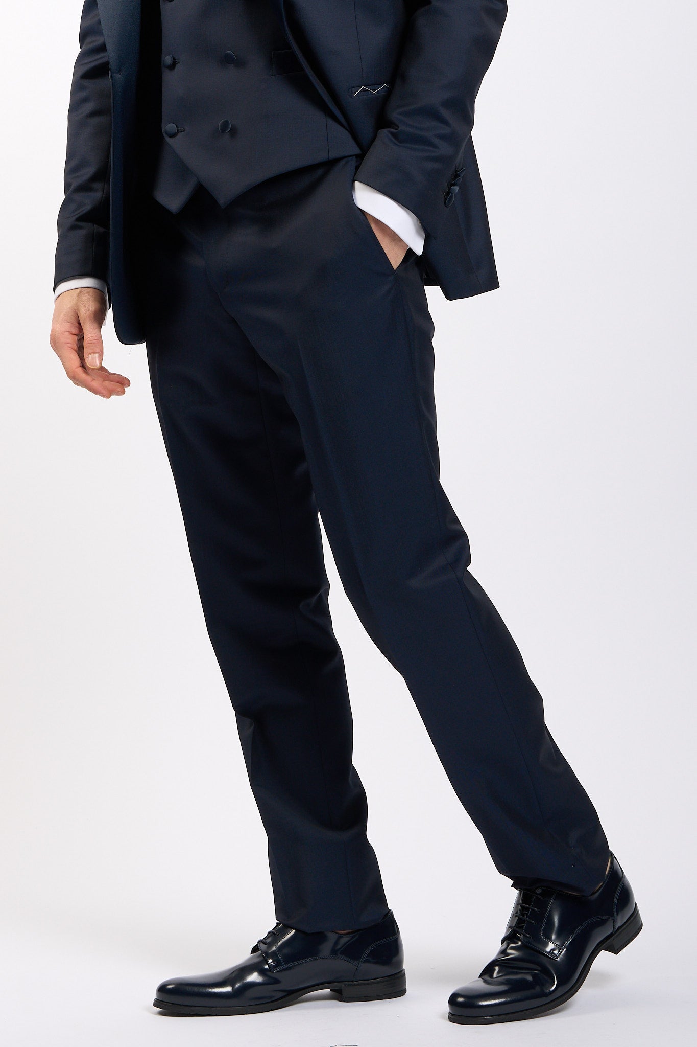 Lubiam Abito+gilet+plastrom Blu Uomo-9