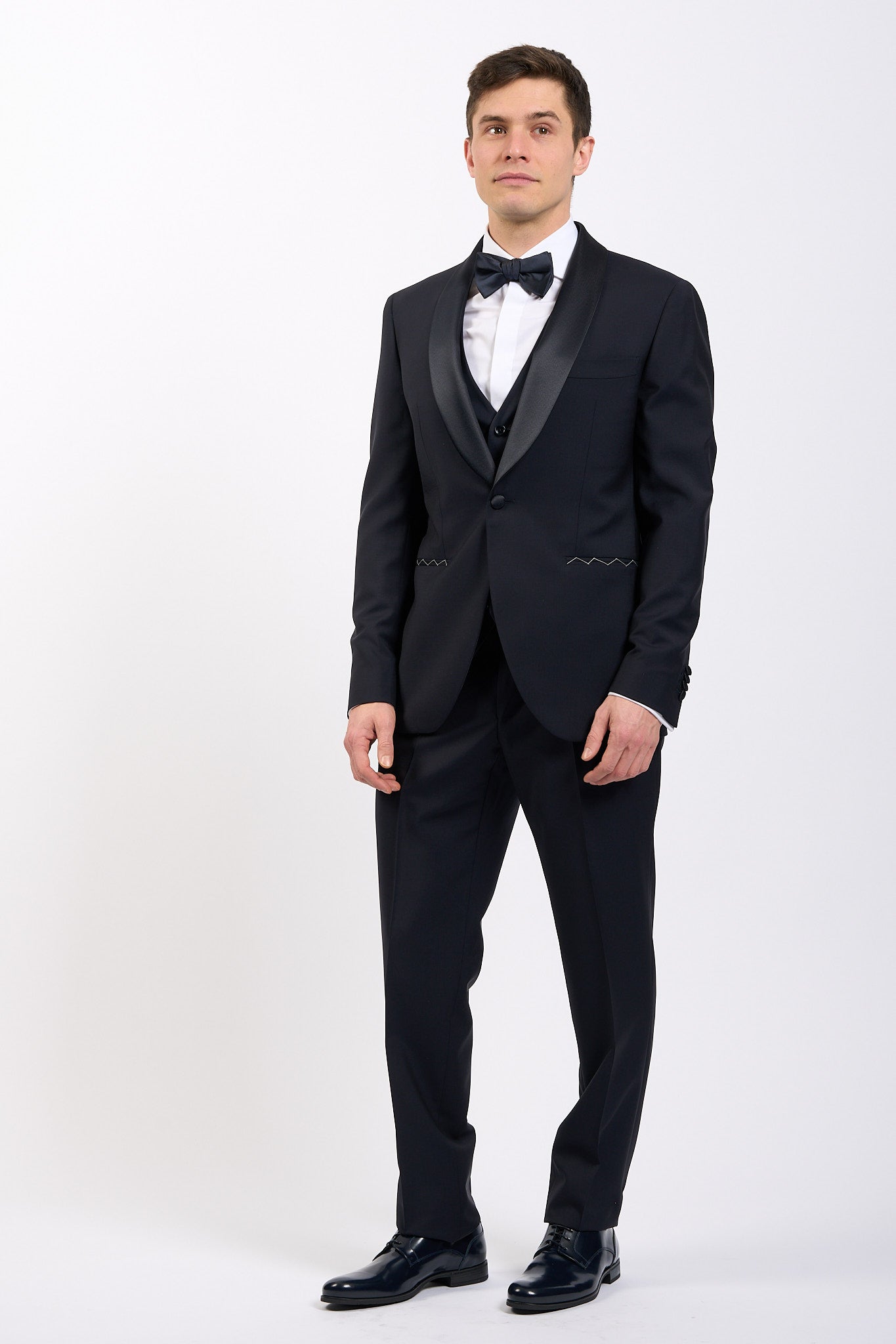 Lubiam Abito Smoking Collo Scialle Blu Uomo-5