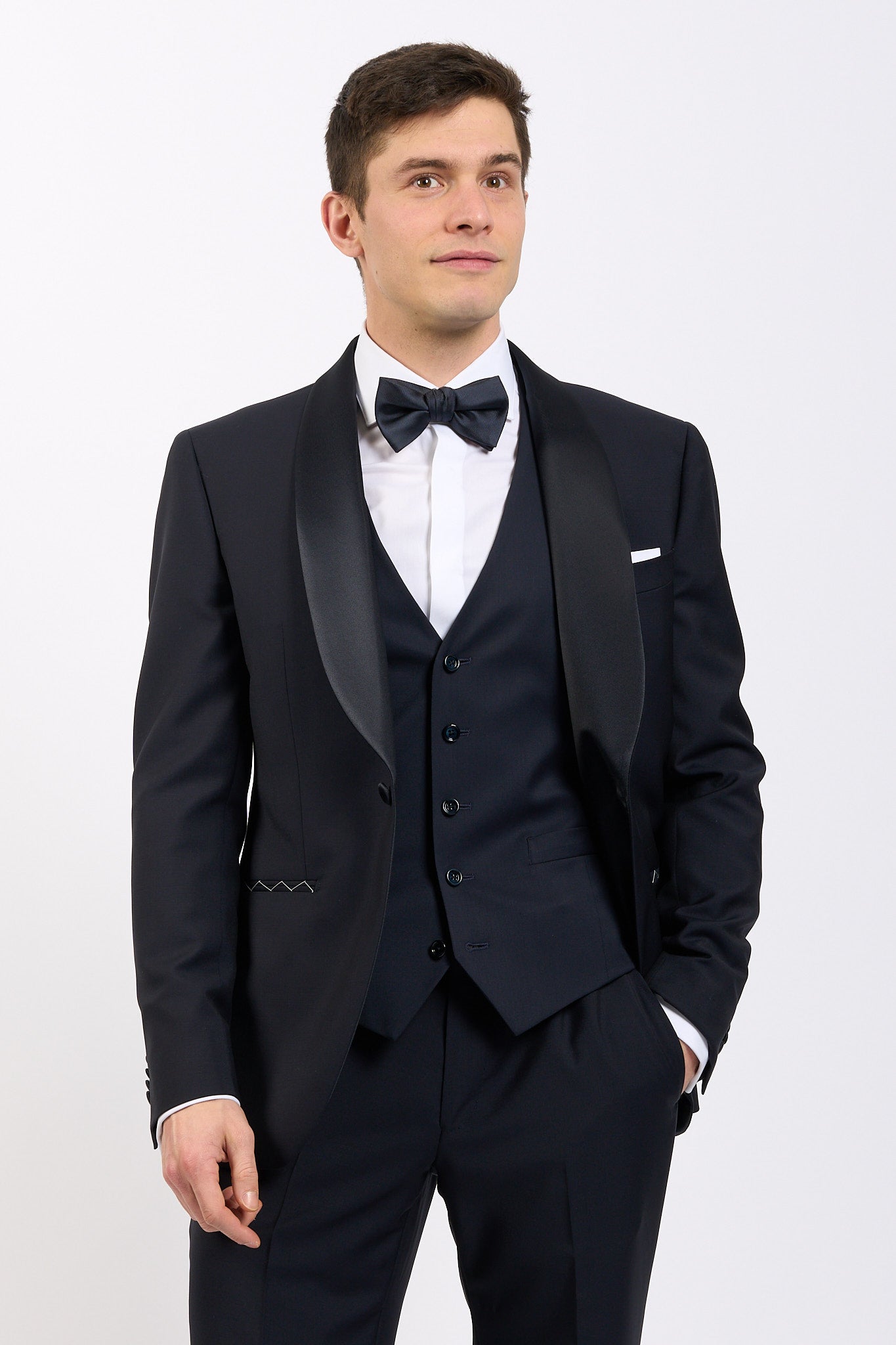 Lubiam Abito Smoking Collo Scialle Blu Uomo-3