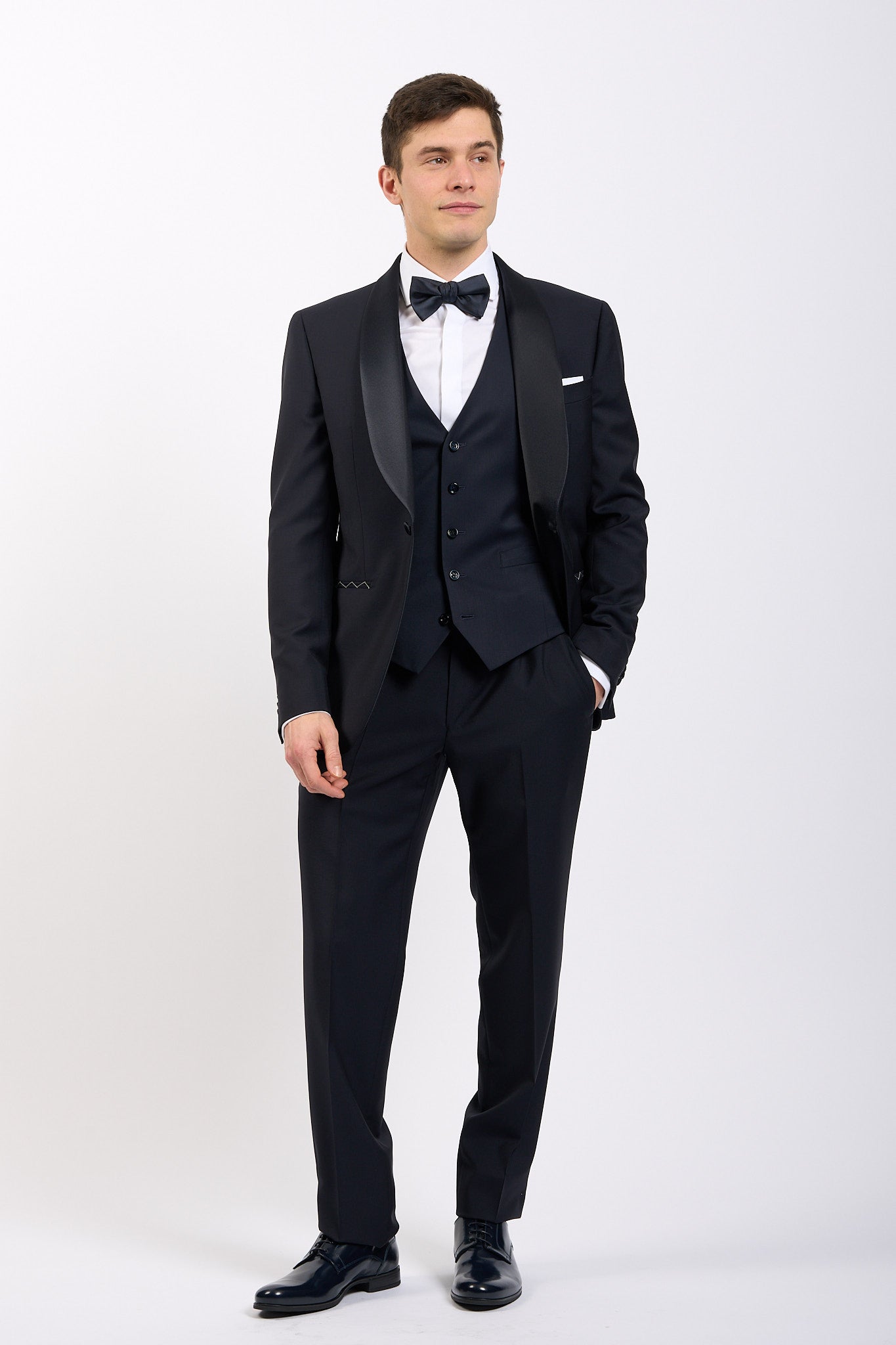 Lubiam Abito Smoking Collo Scialle Blu Uomo-2
