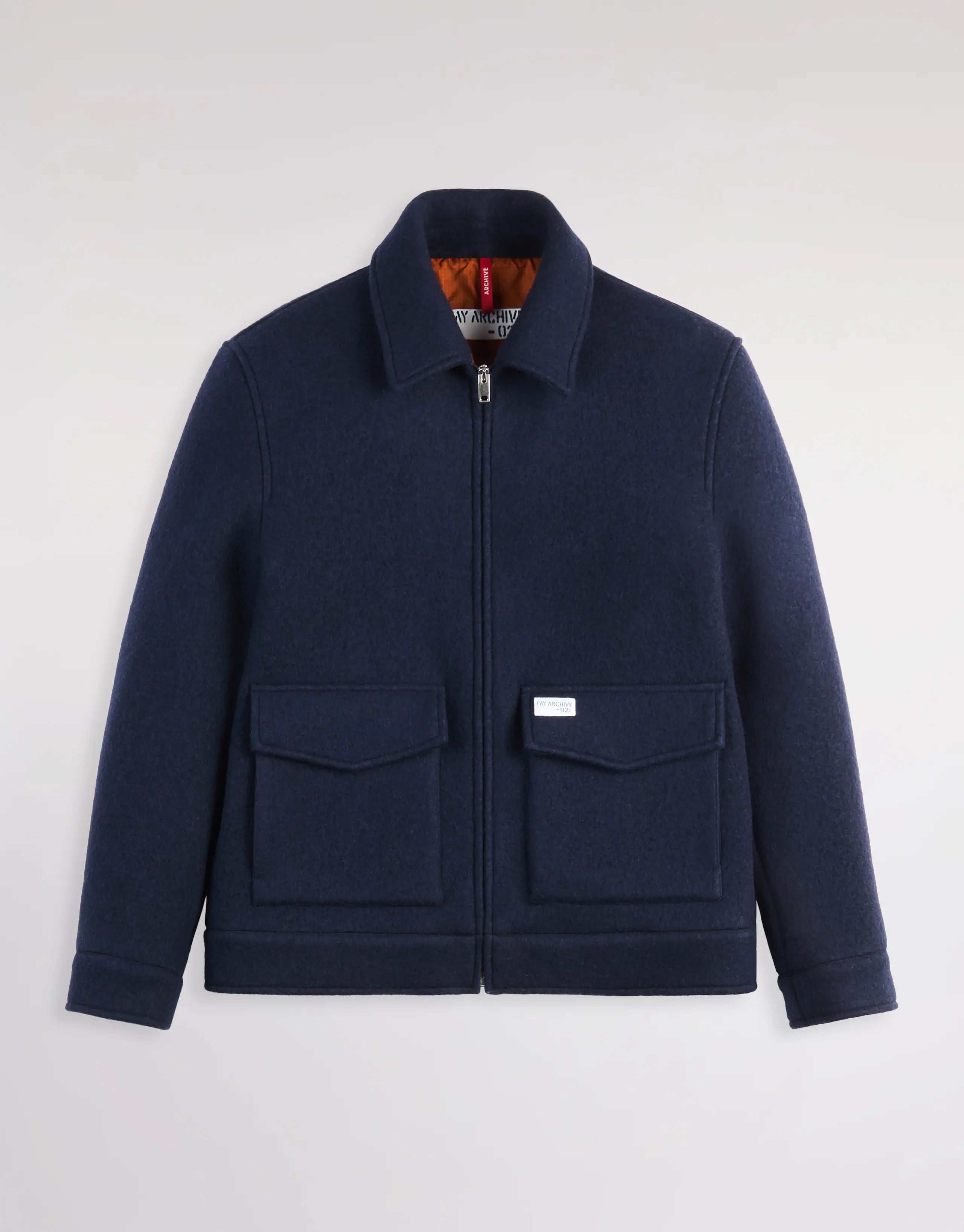 Fay Truck Jkt in Panno Blu Navy Uomo-2