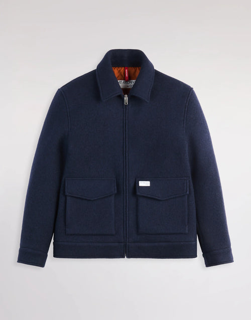 Fay Truck Jkt in Panno Blu Navy Uomo-2