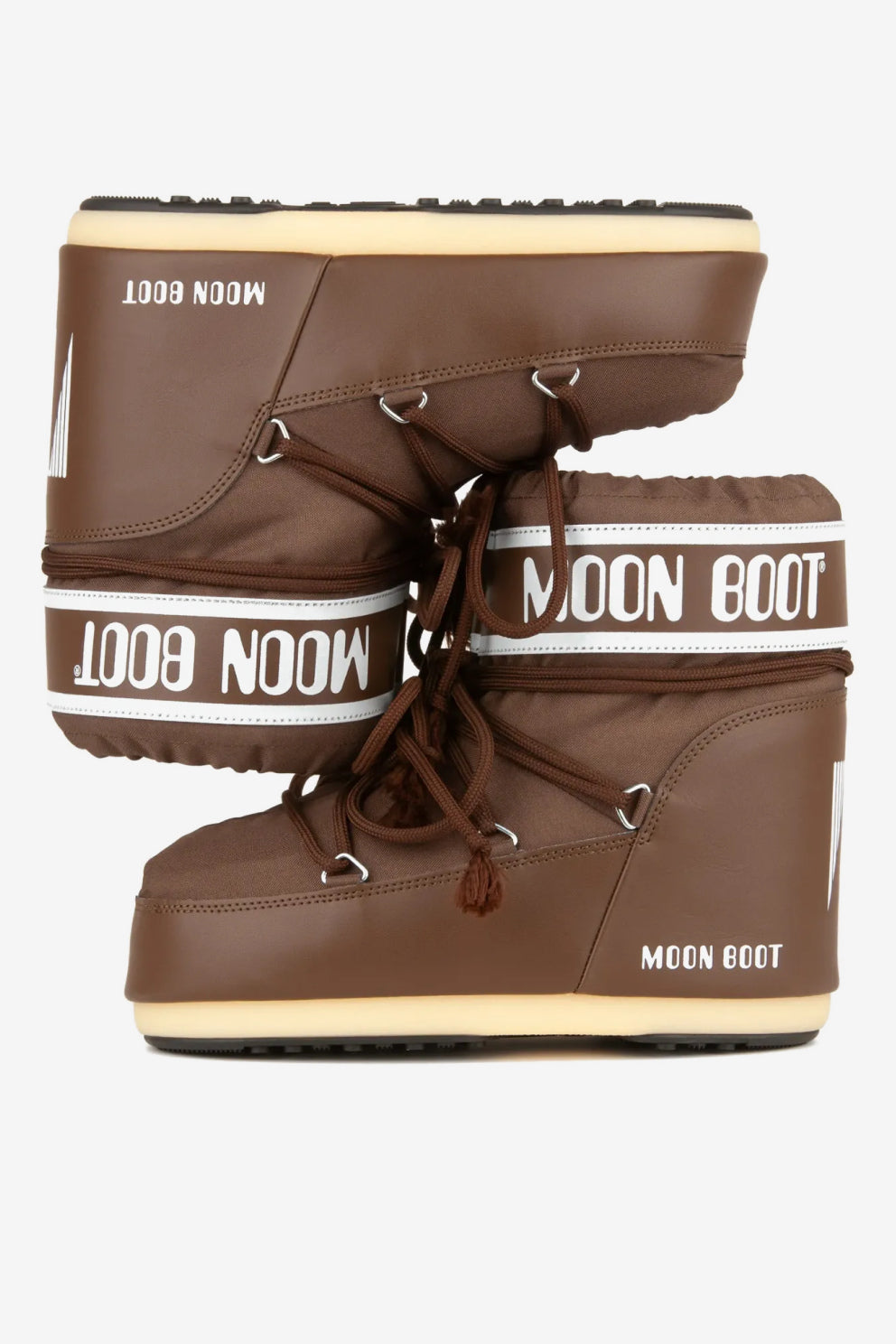 Moon Boot Doposci Icon Basso in nylon cioccolato donna-3