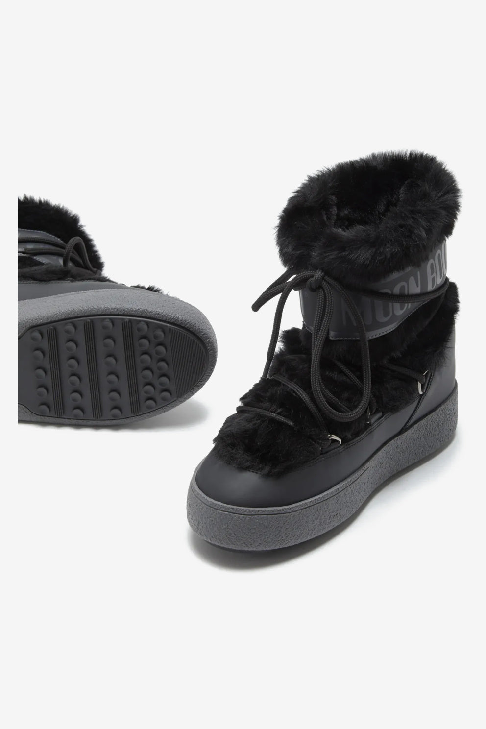 Moon boot Ltrack Faux Fur doposci da donna nero-4