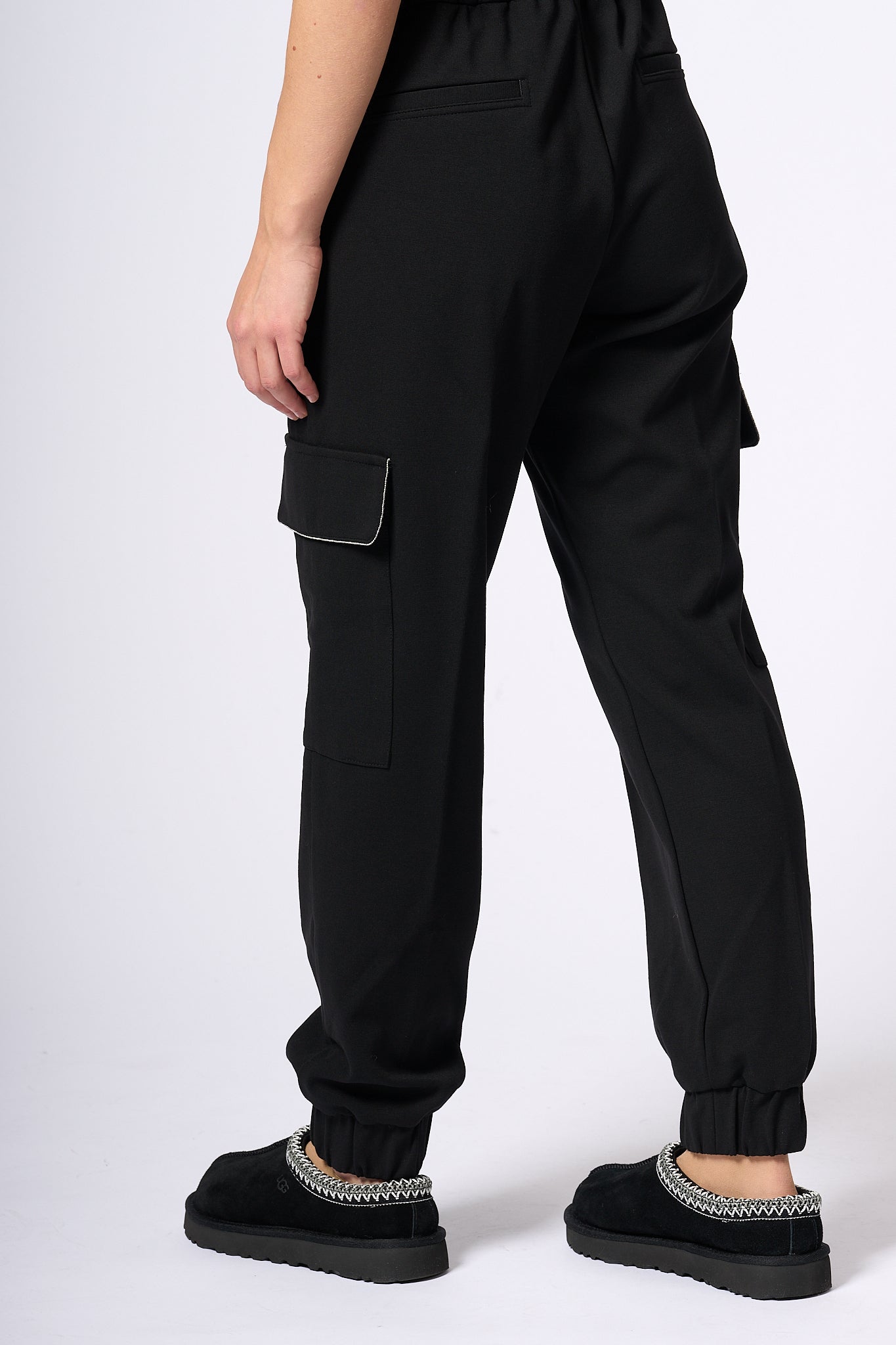 Mason's Pantalone Cargo Jersey Nero Donna - Motta Fashion Place