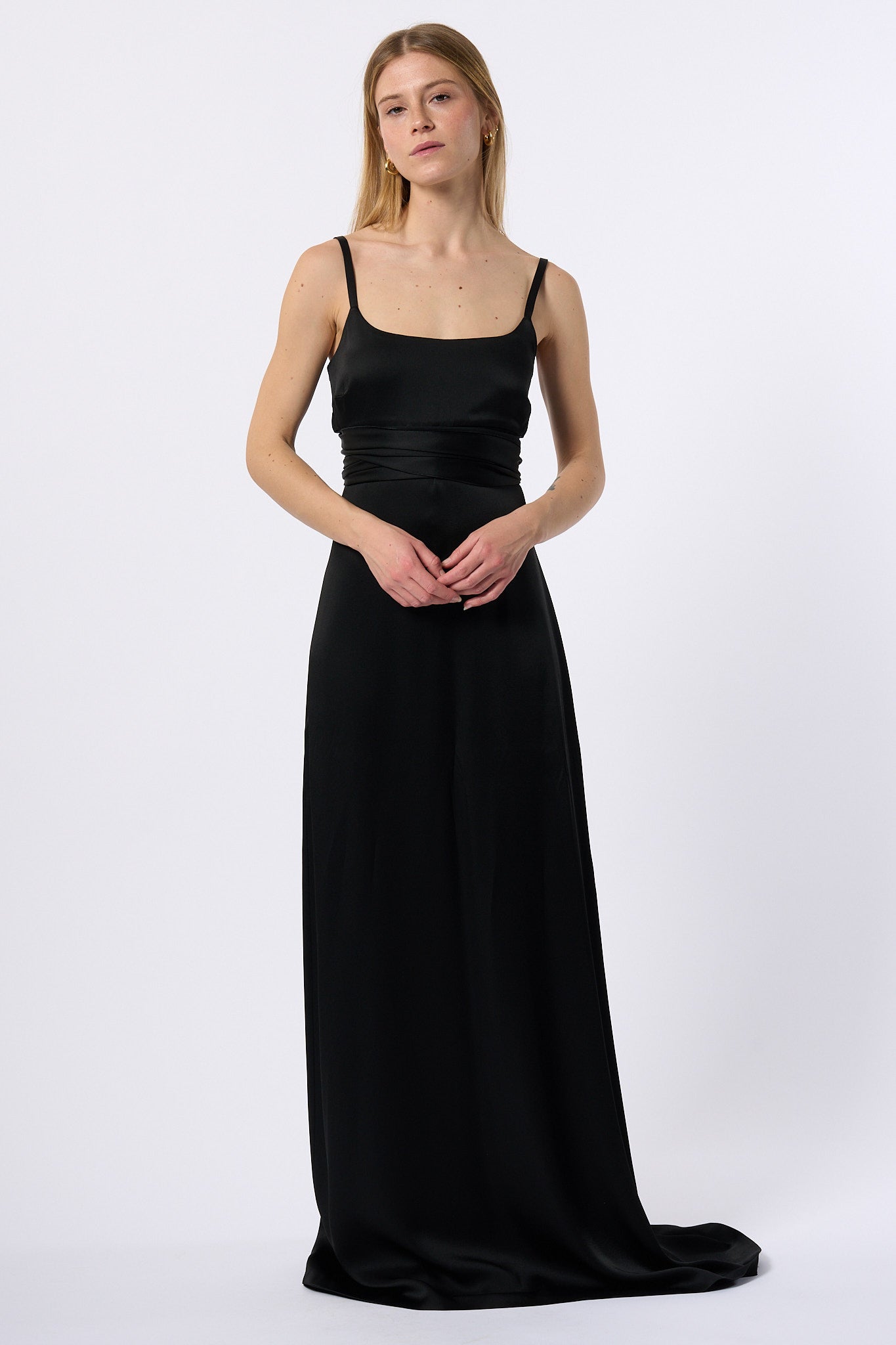 Max mara elegance Abito Lungo Spalline Nero Donna-4