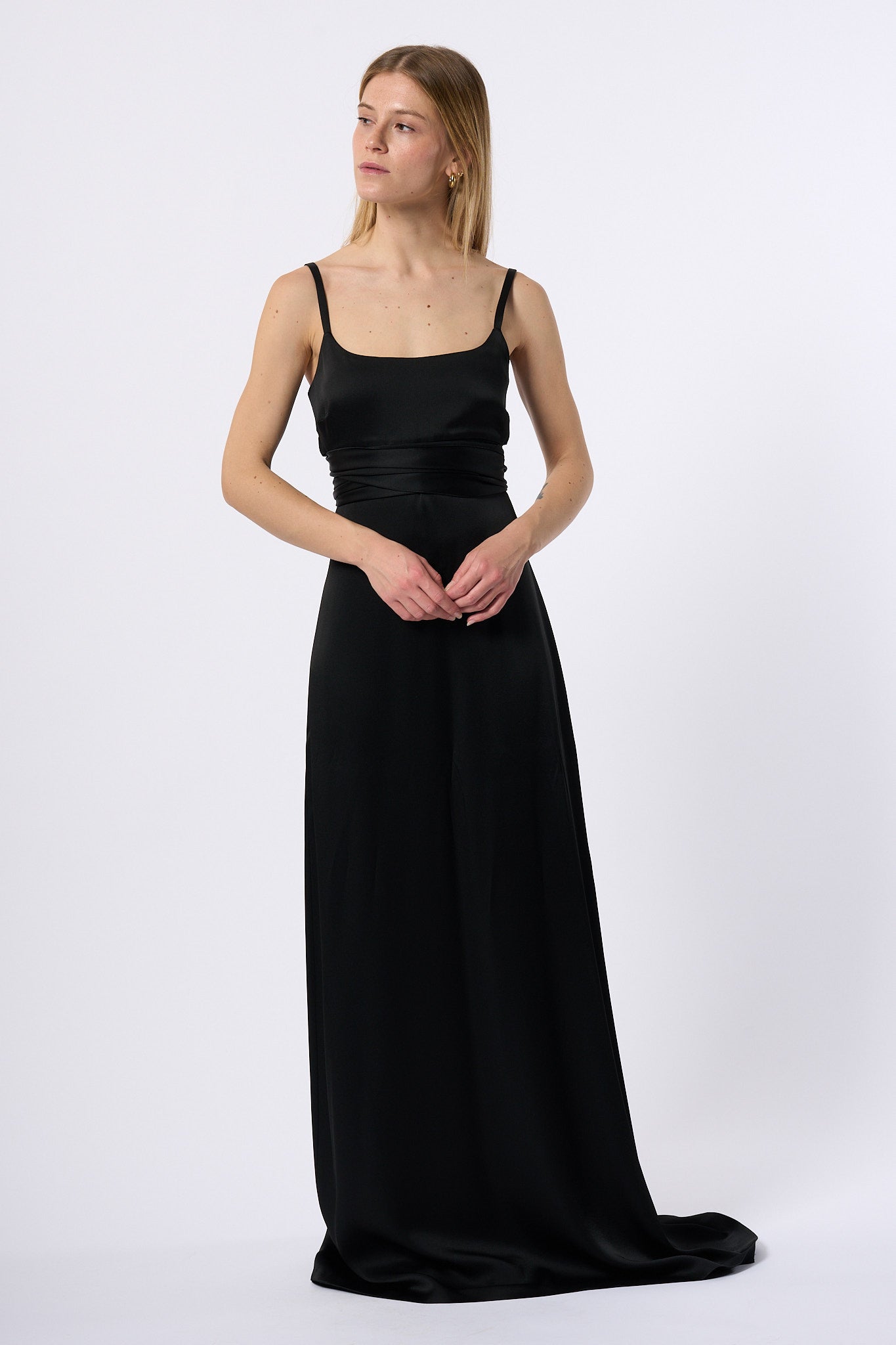 Max mara elegance Abito Lungo Spalline Nero Donna-1