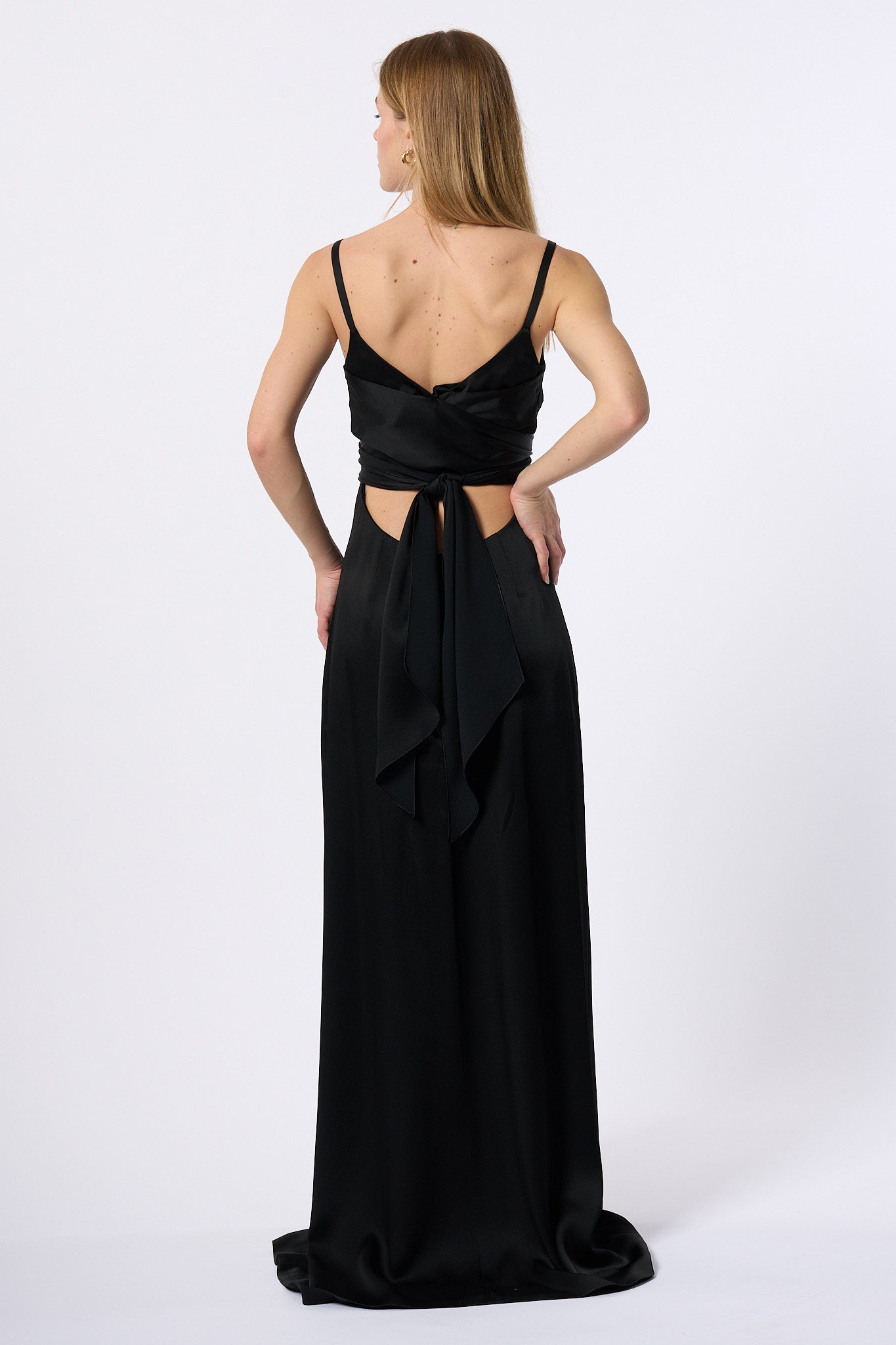 Max mara elegance Abito Lungo Spalline Nero Donna-7