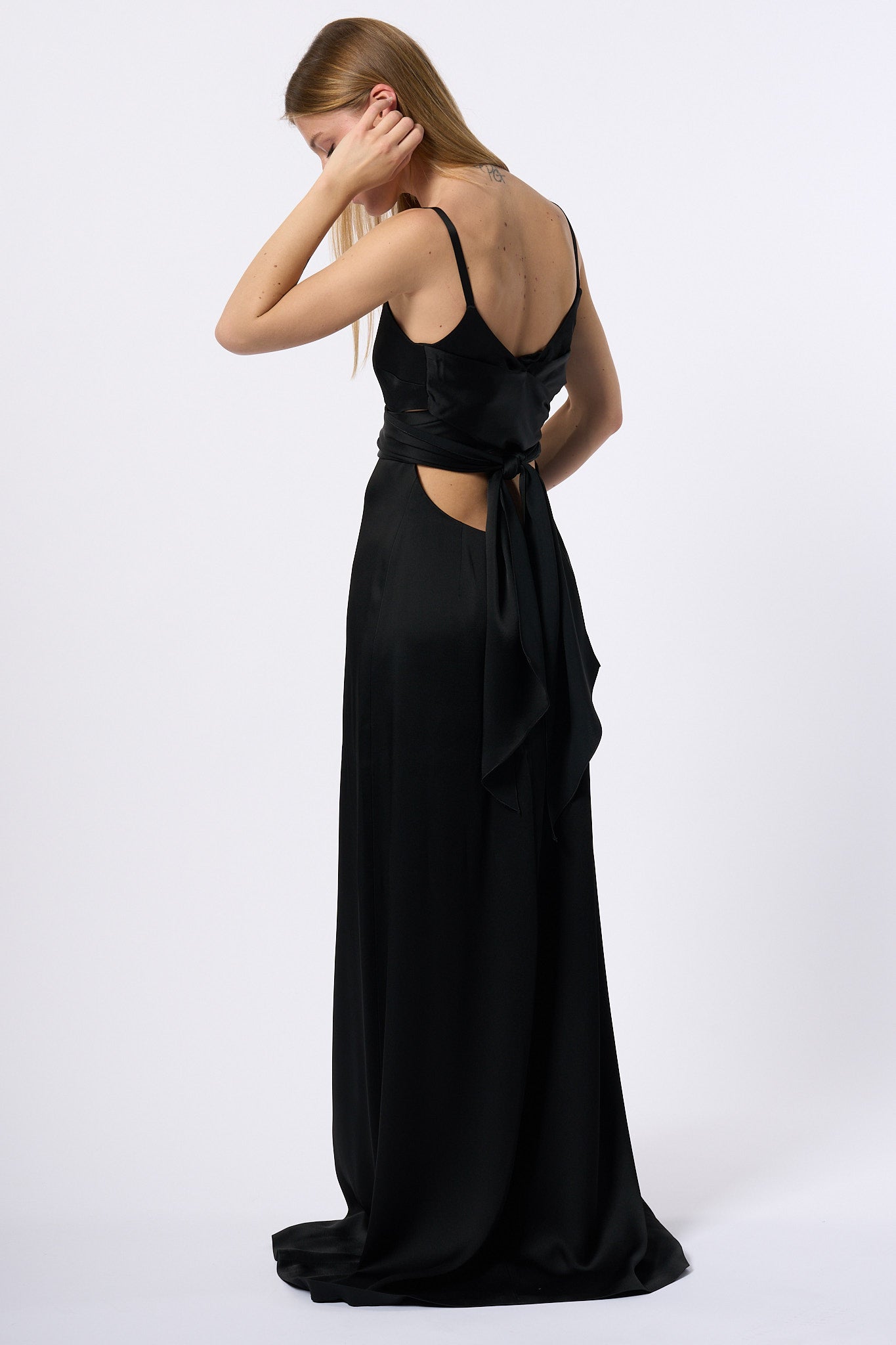 Max mara elegance Abito Lungo Spalline Nero Donna-8