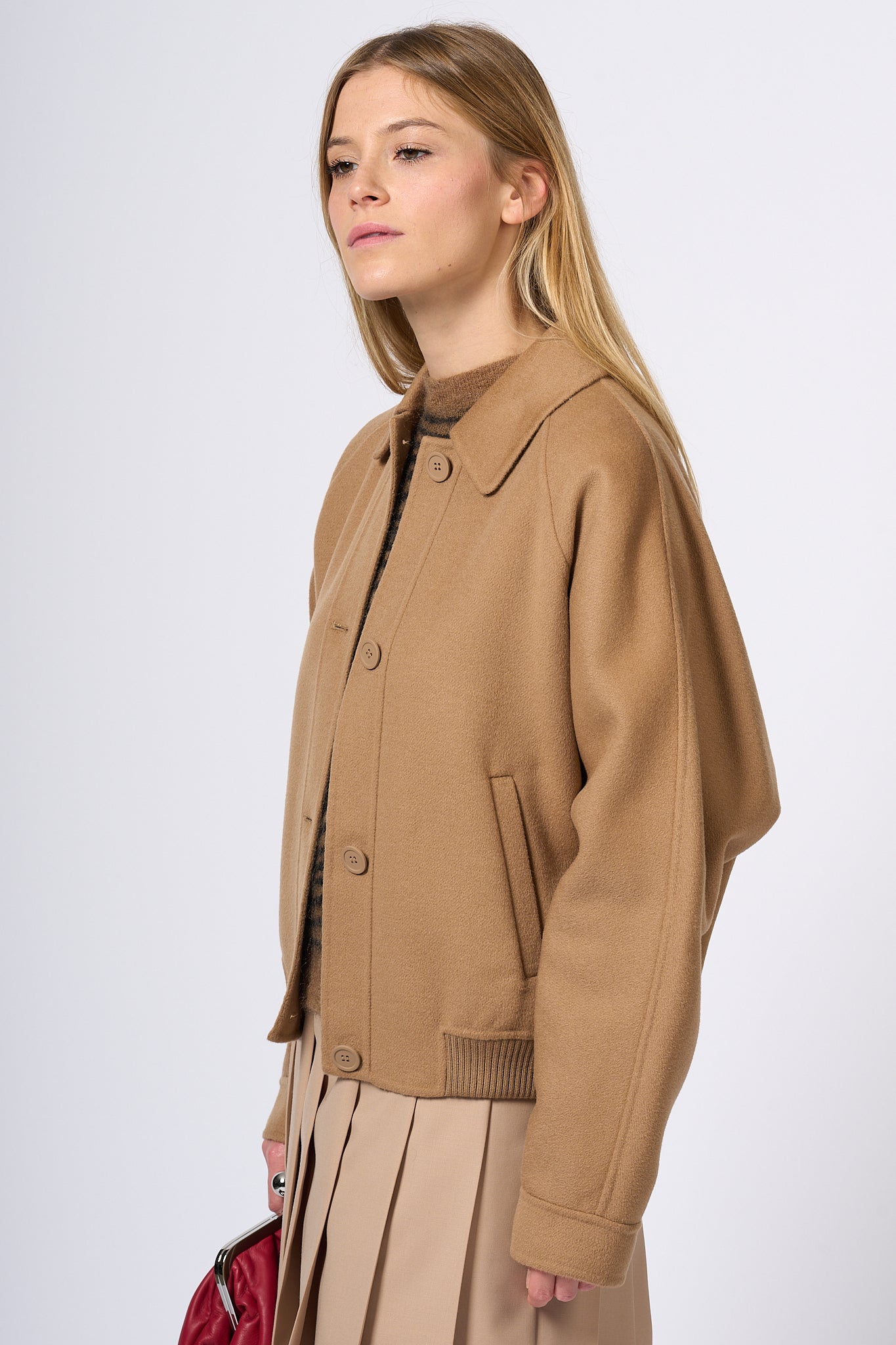 Max Mara Bomber Baco Wool Camel Women-5