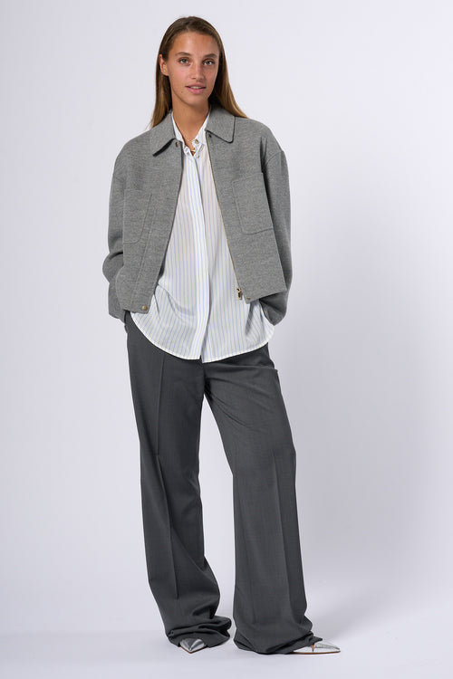 Max Mara Caban Madison Lana Corto Grigio Donna-2