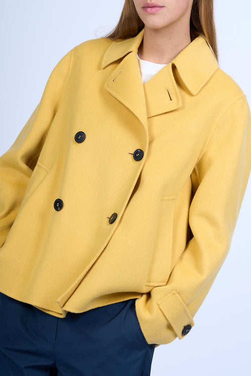 Max Mara Weekend Caban Usuale in Lana Giallo Donna-2