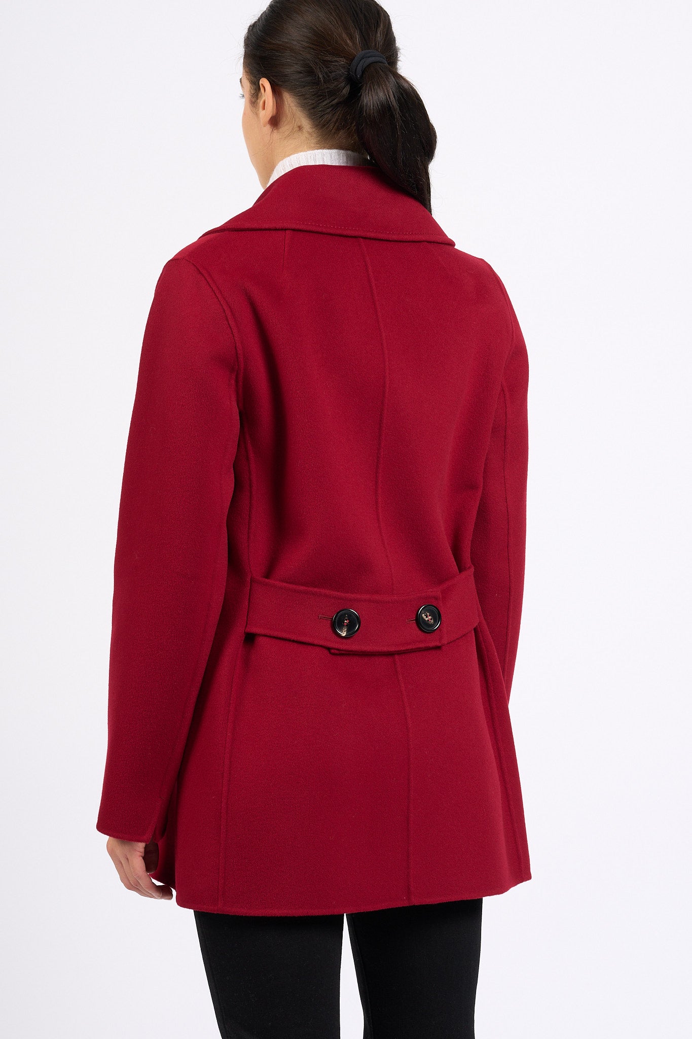 Max Mara Cappotto Caban Doppiopetto Rosso Donna-5