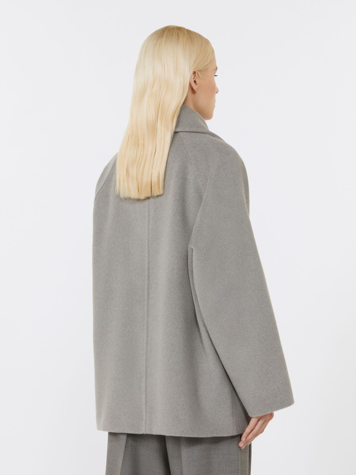 Max Mara Cappotto Corto Ariano Grigio Donna-4