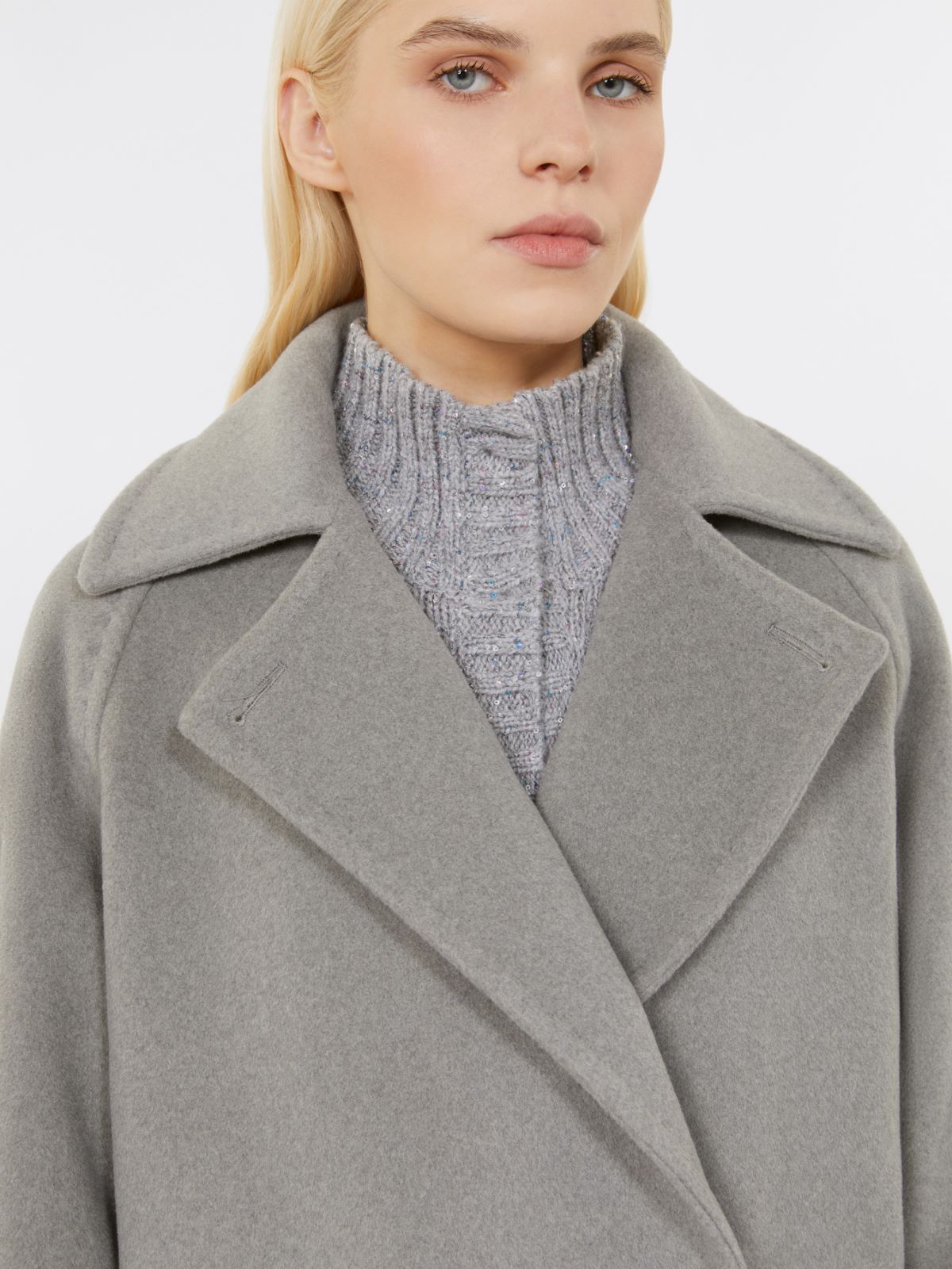 Max Mara Cappotto Corto Ariano Grigio Donna-3