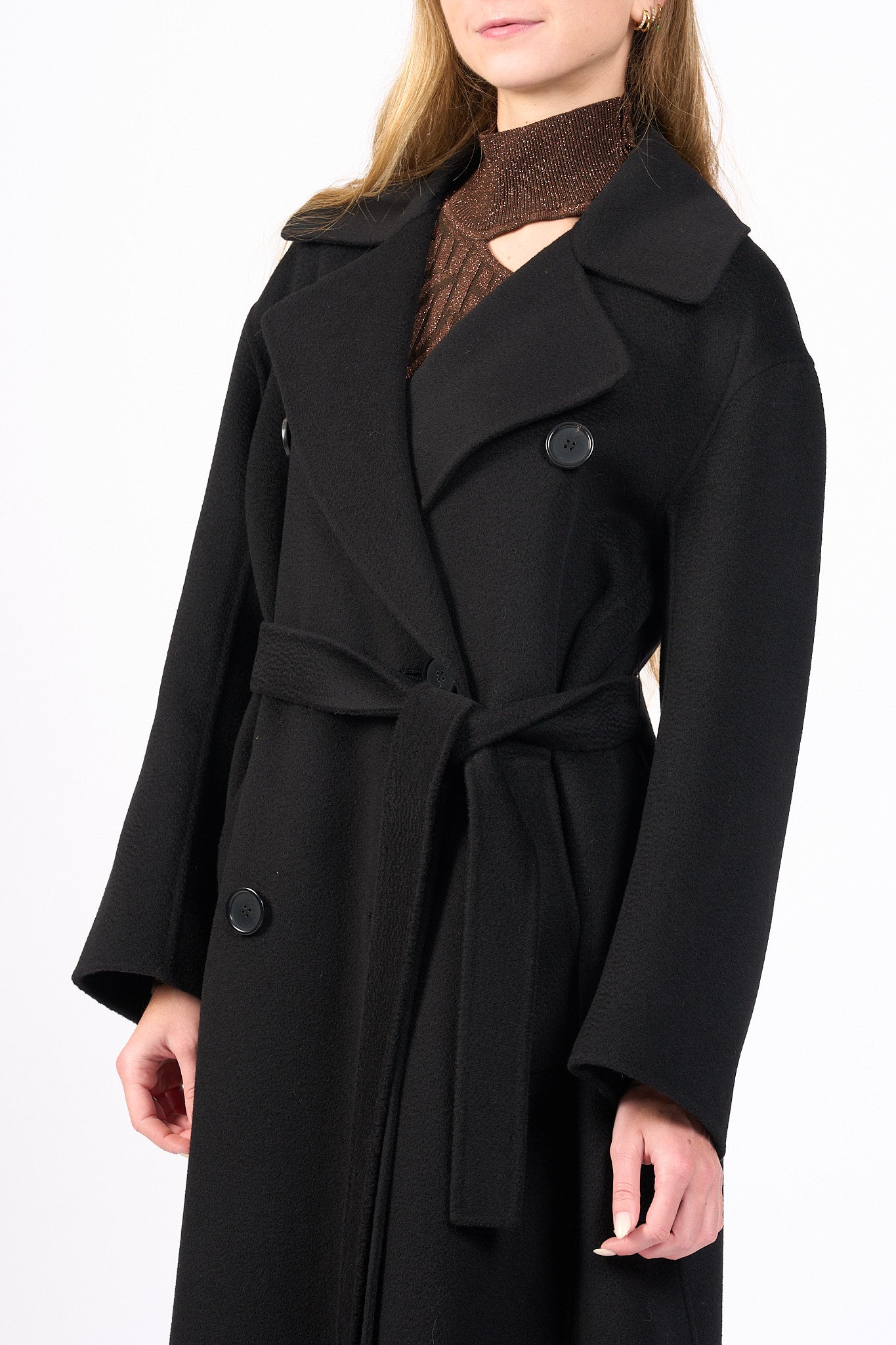 Max Mara Cappotto Dalila in Cashmere Nero Donna-6