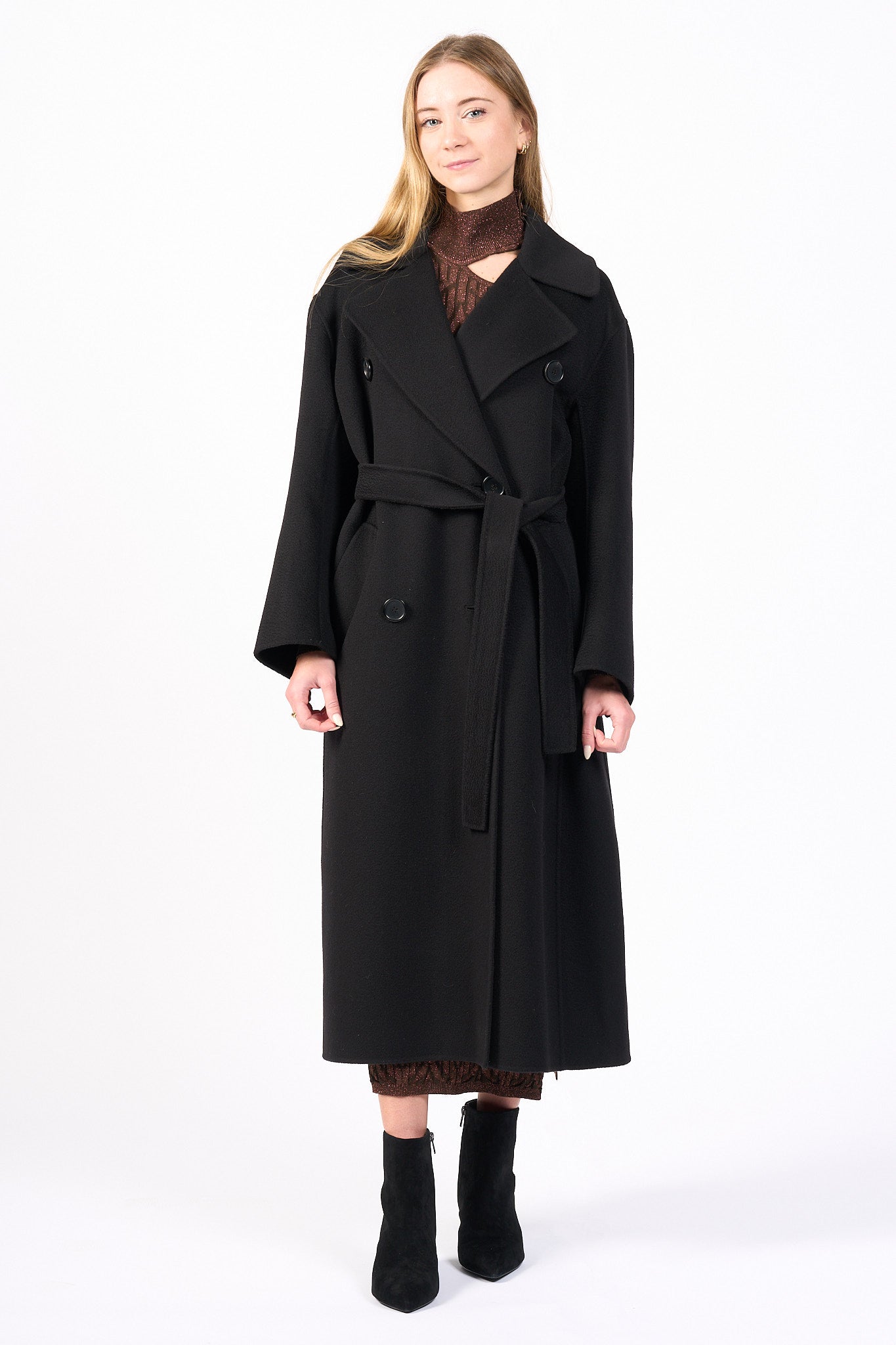 Max Mara Cappotto Dalila in Cashmere Nero Donna-7