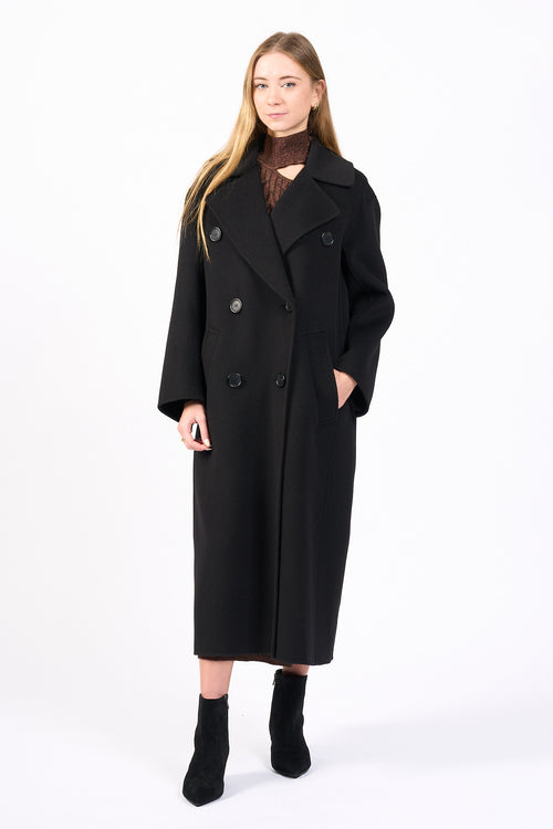 Max Mara Cappotto Dalila in Cashmere Nero Donna-2