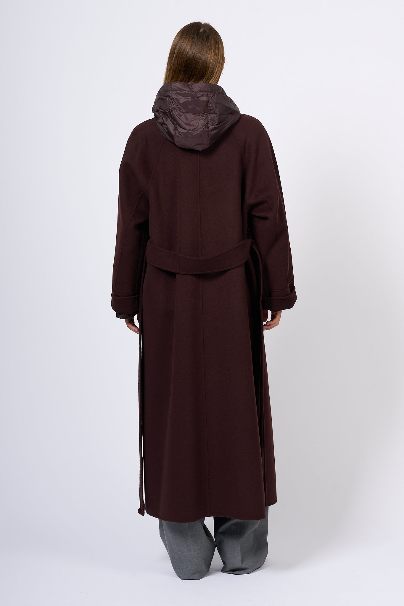 Max Mara Agata Bordeaux Long Coat Women-5