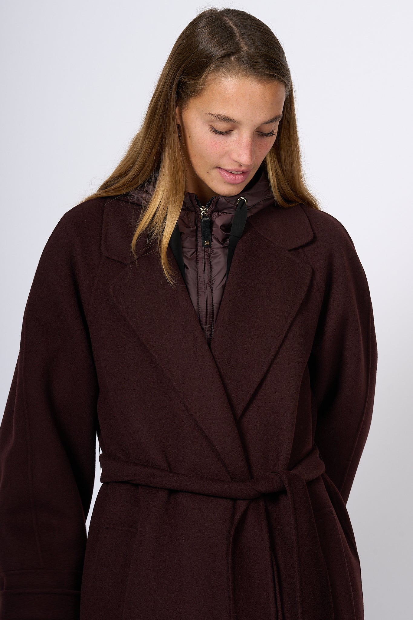 Max Mara Agata Bordeaux Long Coat Women-7