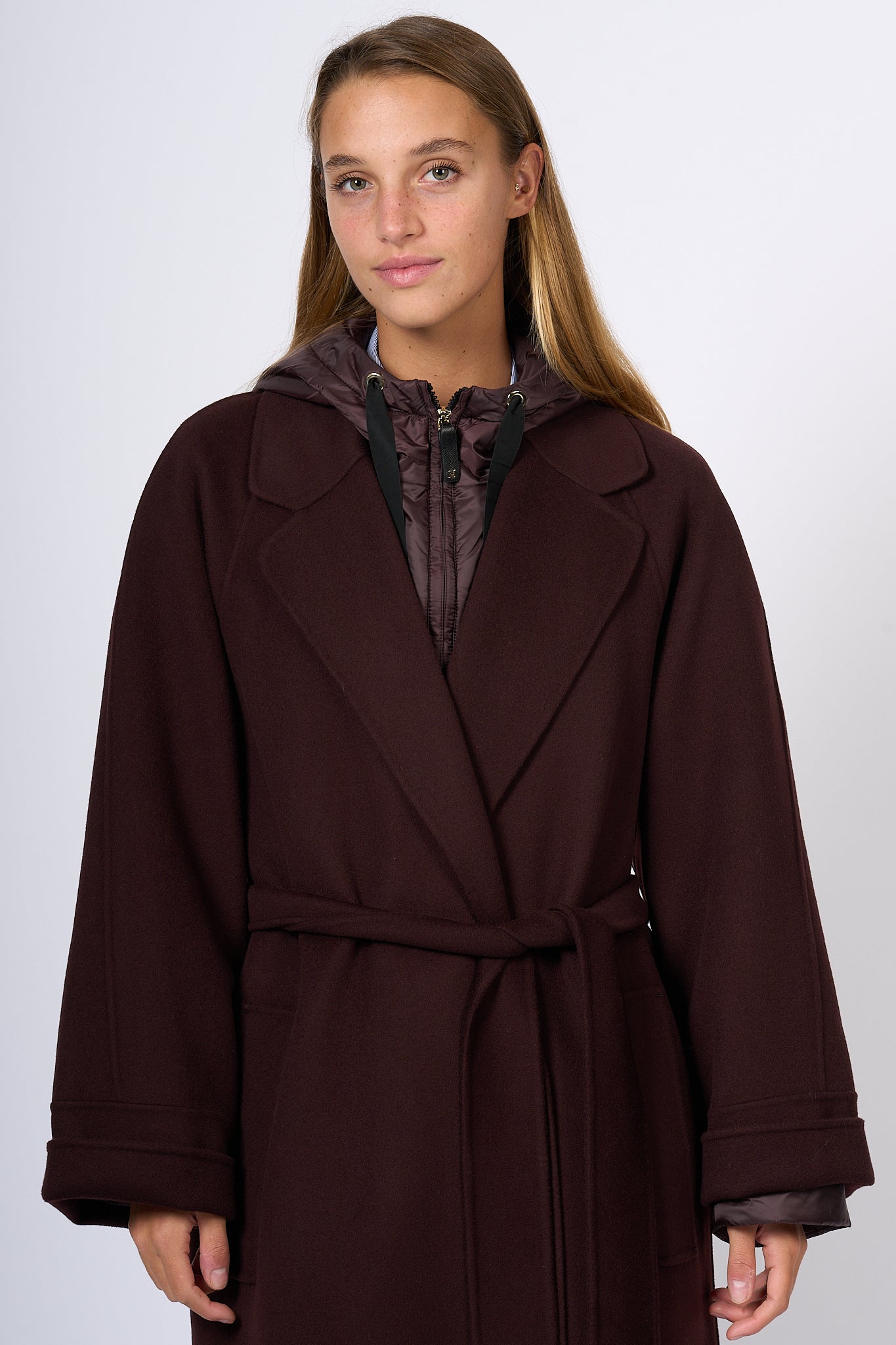 Max Mara Agata Bordeaux Long Coat Women-8