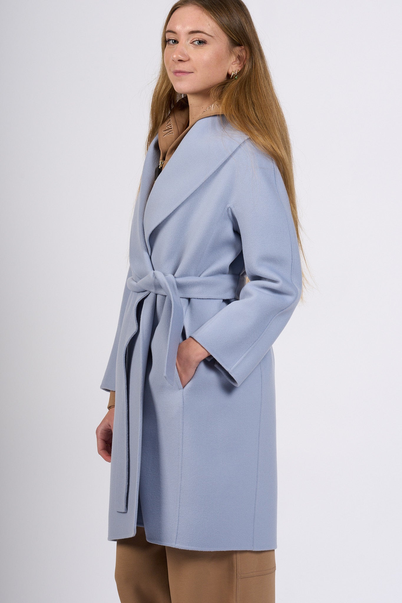 Max Mara Cappotto Messi Midi Azzurro Donna-1