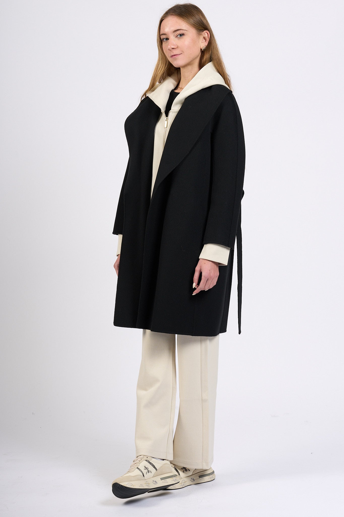 Max Mara Cappotto Messi Midi Nero Donna-3