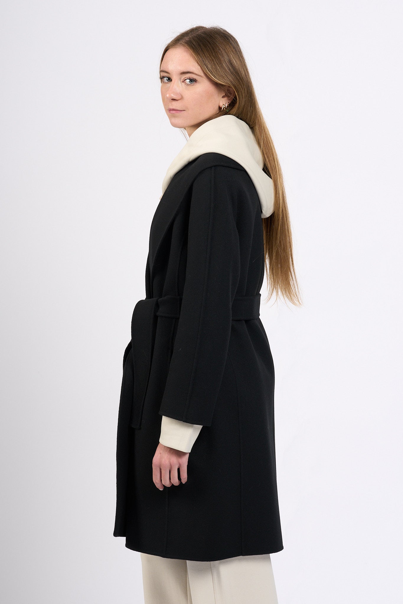 Max Mara Cappotto Messi Midi Nero Donna-5