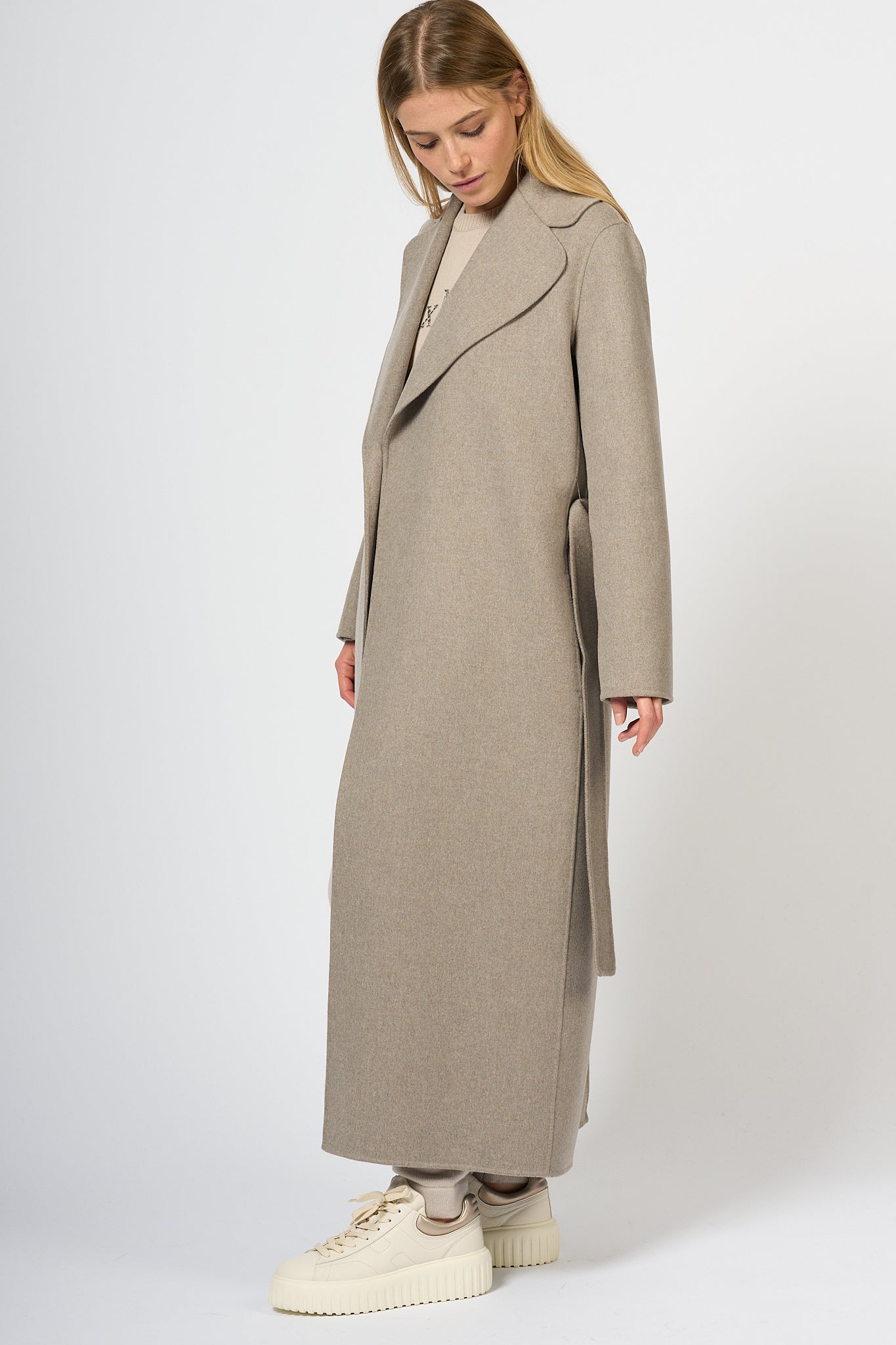 Max Mara Poldo Coat Long Ecru Women-5