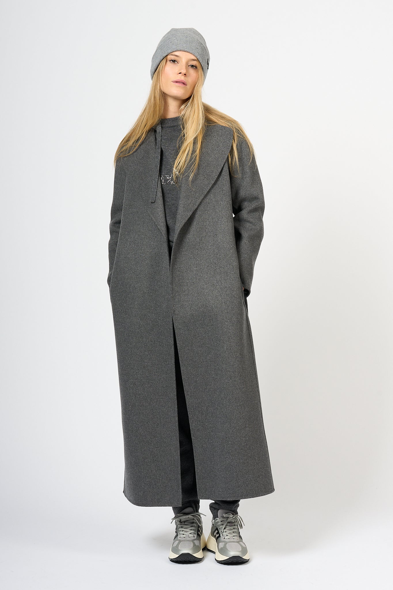 Max Mara Poldo Coat Long Grey Women-3