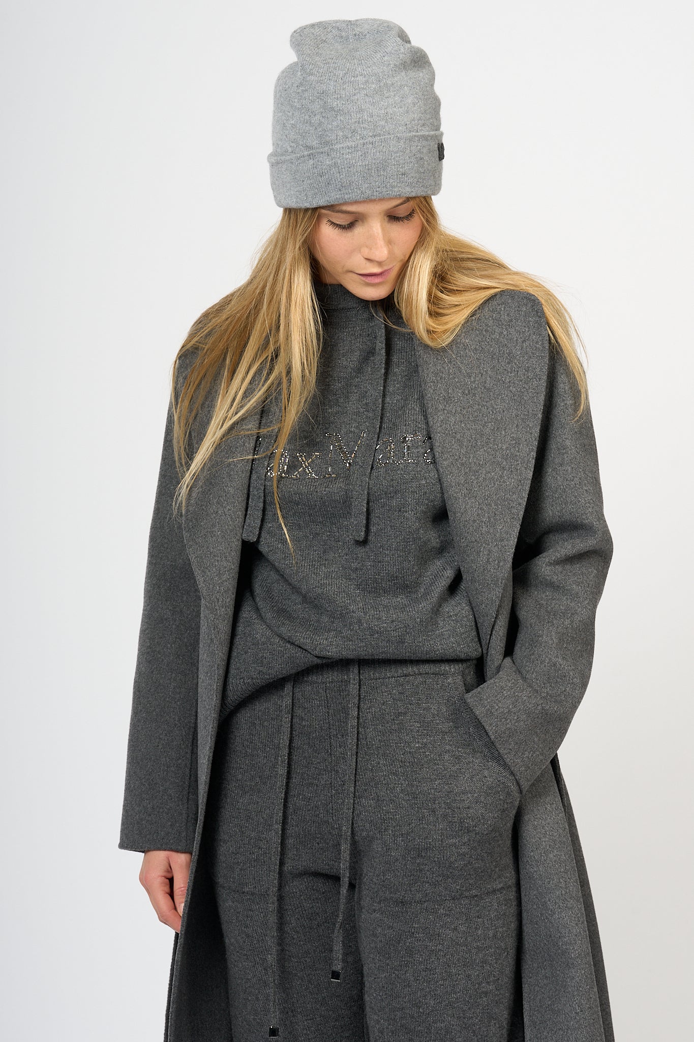 Max Mara Poldo Coat Long Grey Women-4