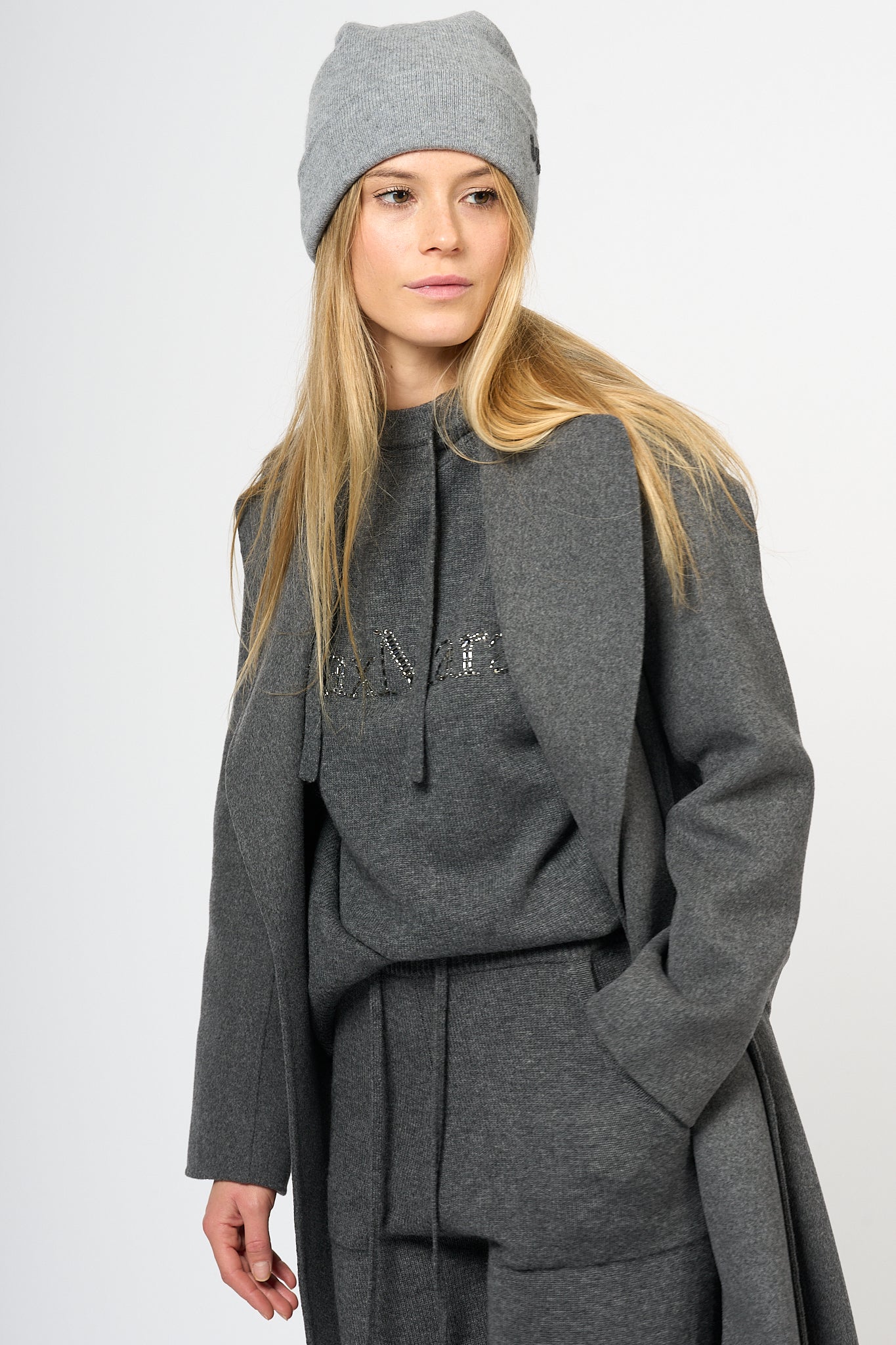 Max Mara Poldo Coat Long Grey Women-5