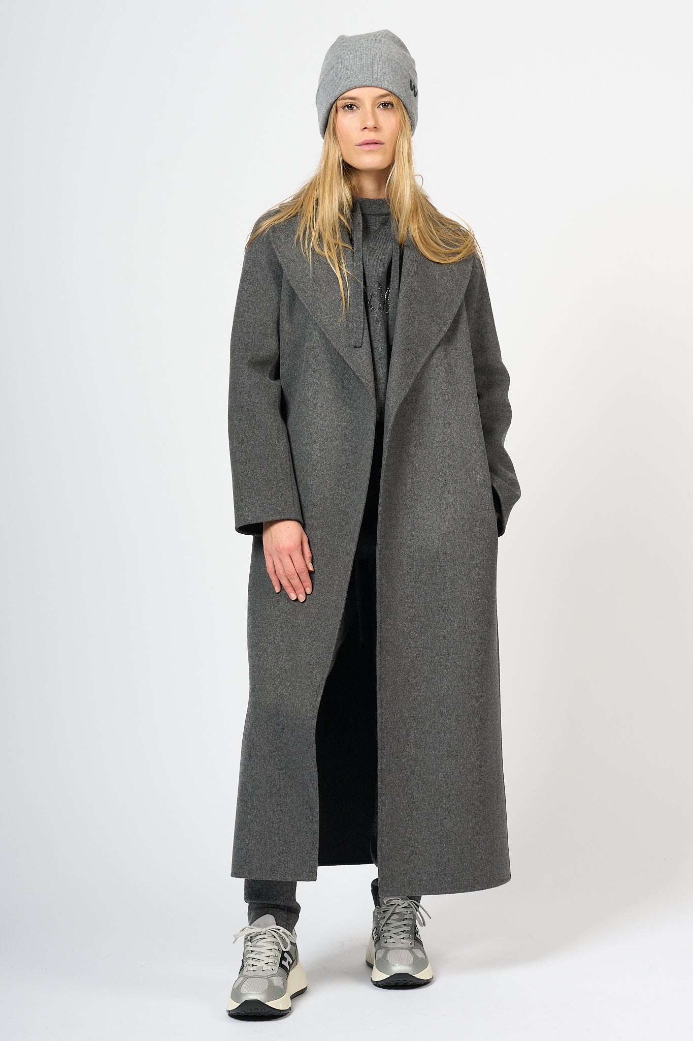 Max Mara Poldo Coat Long Grey Women-7