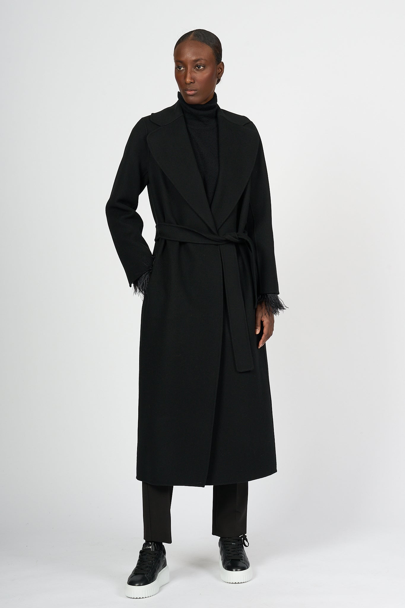 Max Mara Poldo Coat Long Black Women-3