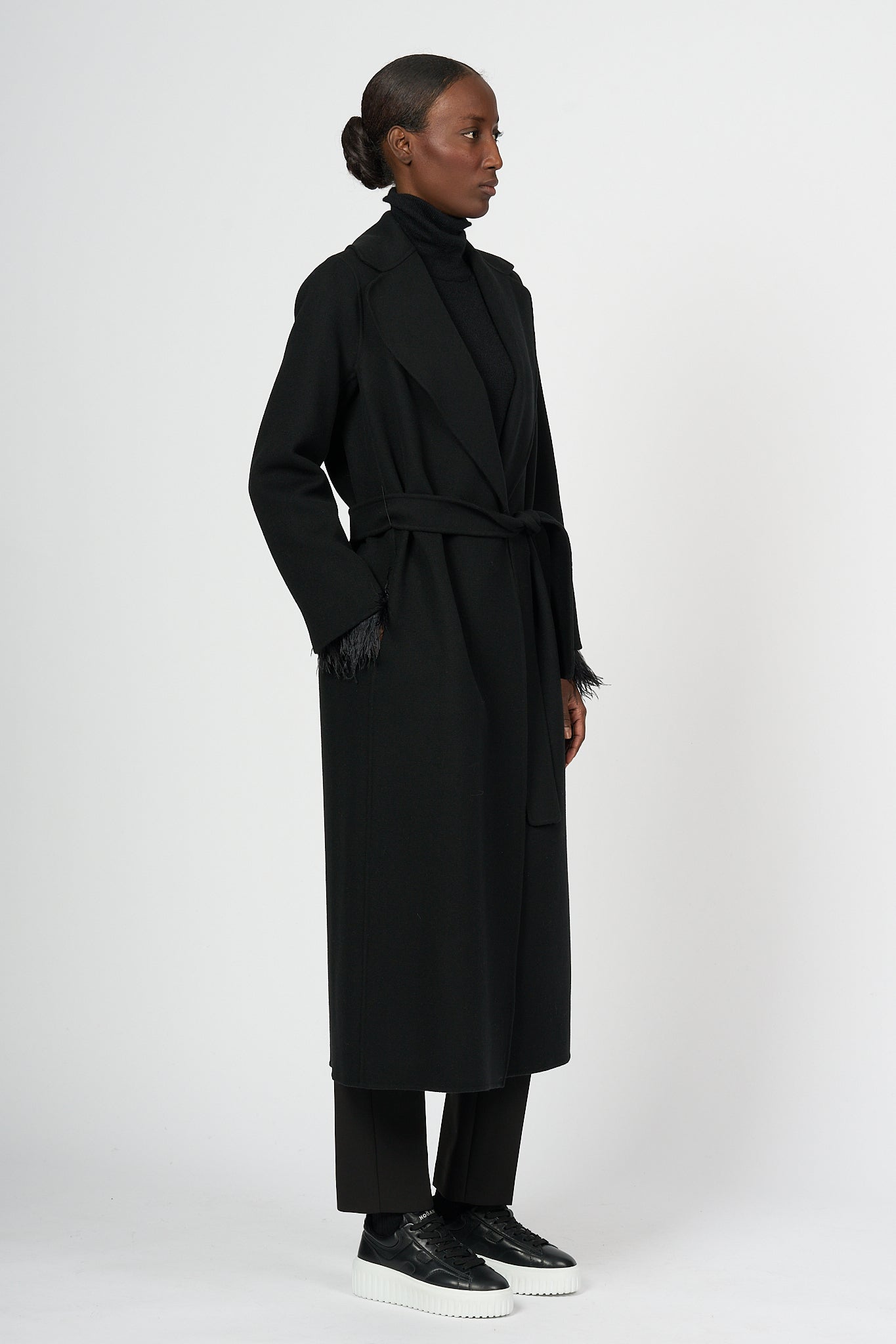 Max Mara Poldo Coat Long Black Women-4