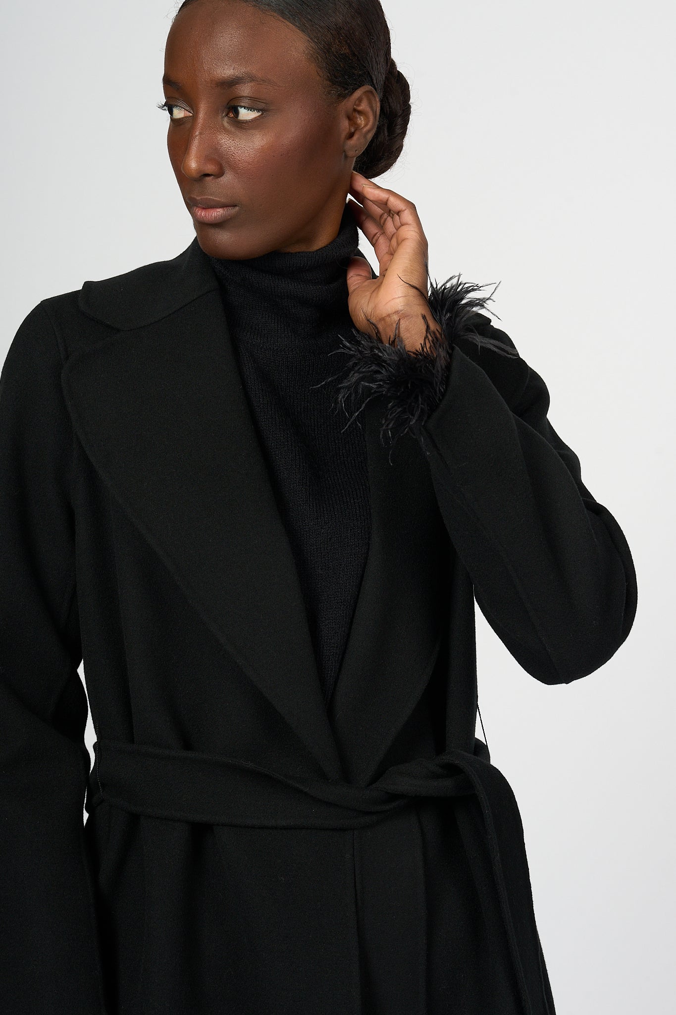 Max Mara Poldo Coat Long Black Women-6